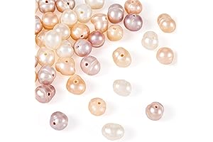 45-Piece Freshwater Pearl Beads for Crafting
