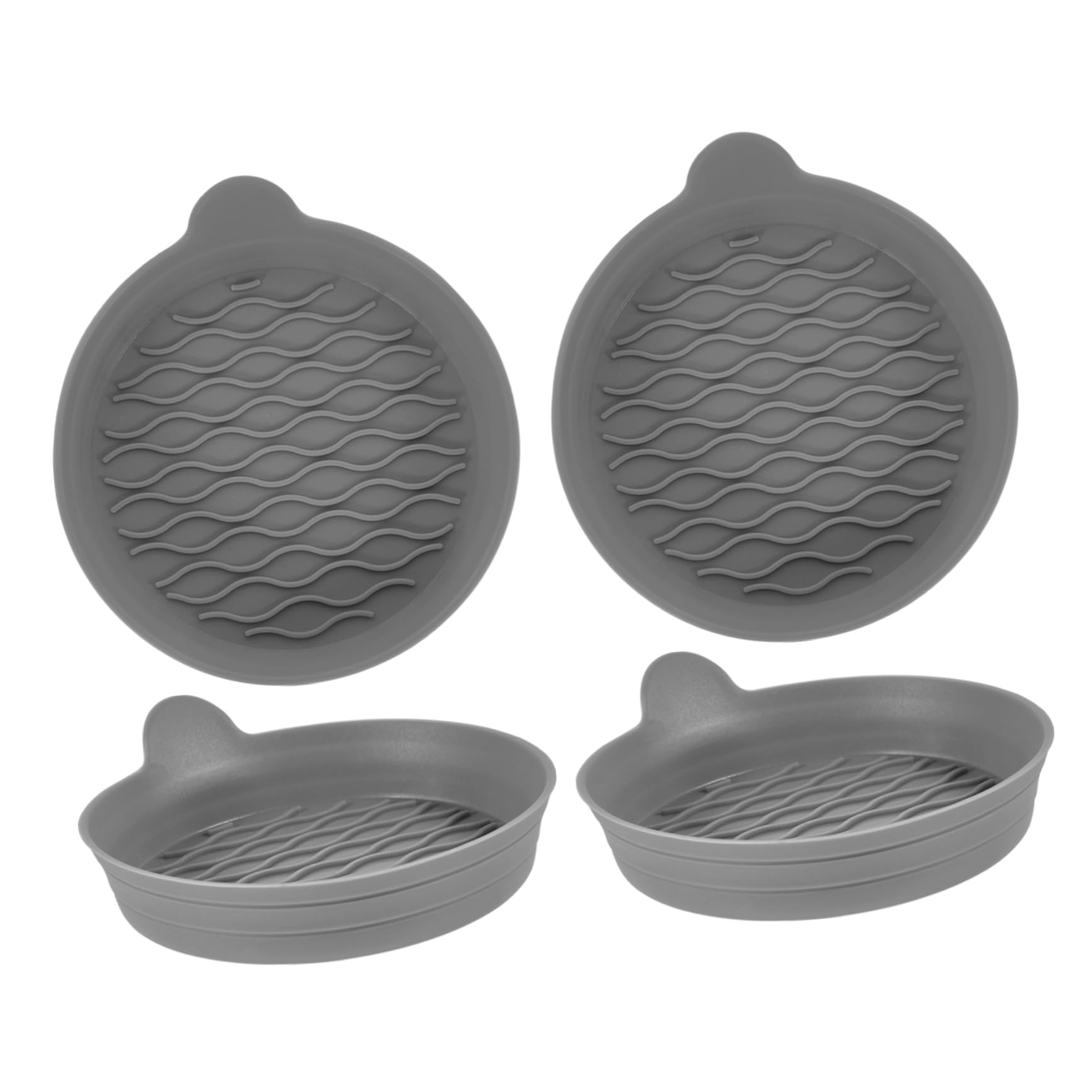 PLAFOPE Round Coasters for Drinks Car Cup Holder Placemat Heat Resistant Silicone Coaster Set