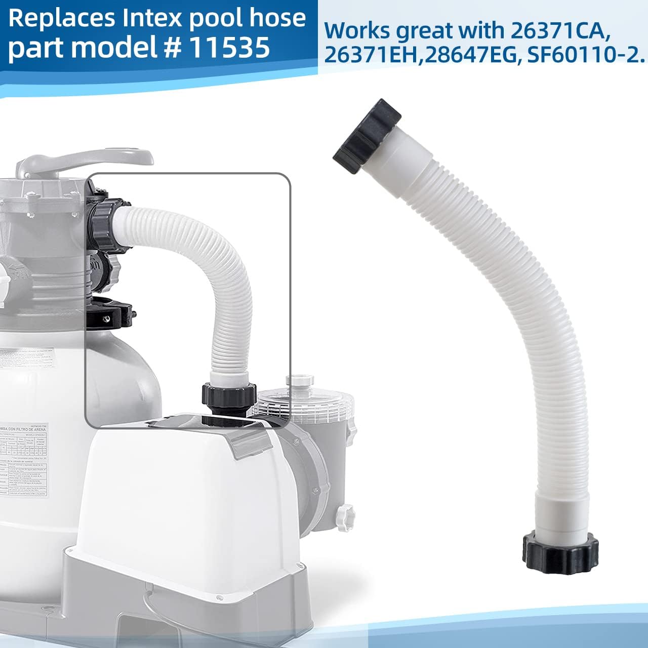 Tuyau de Pompe de Filtre à Sable de Piscine,tuyaux de piscine de 38 mm,tu yau d'interconnexion pour Intex,Tuyau de jonction pour filtration pour Piscines Hors Sol,Tu yaux pour Pompe Filtratio