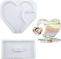 Vista 1 de Large Heart Photo Frame Resin Molds Picture Frame Silicone Molds, Epoxy Resin Picture Frame Mold for DIY Art Craft, Home Decor, Table Decorations