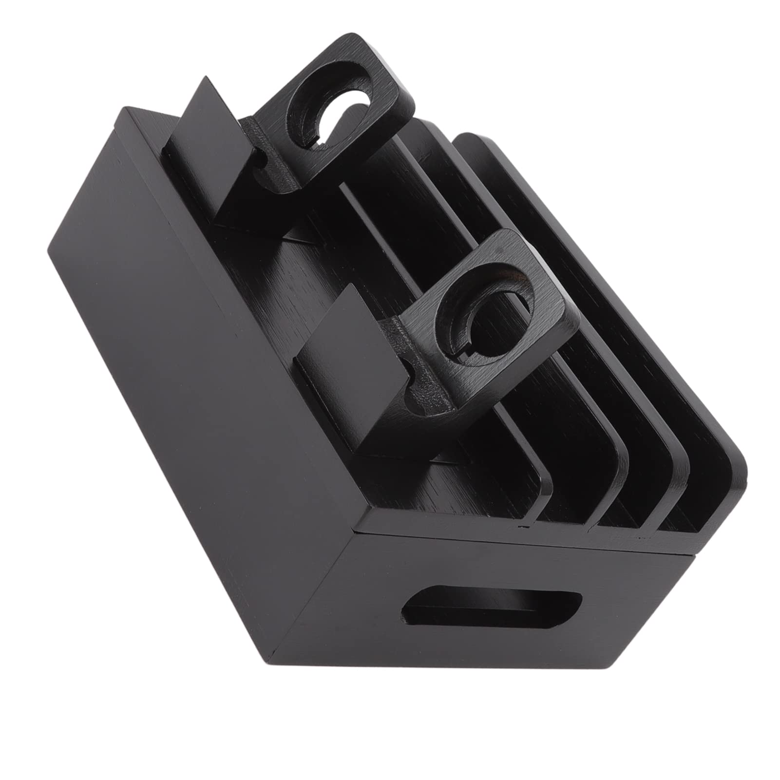 TOPINCN Station de Charge 5 Ports Chargeur, Station de Charge en Bambou Support de Station de Charge Multifonction pour Téléphones Tablettes Montres électronique (Le Noir)