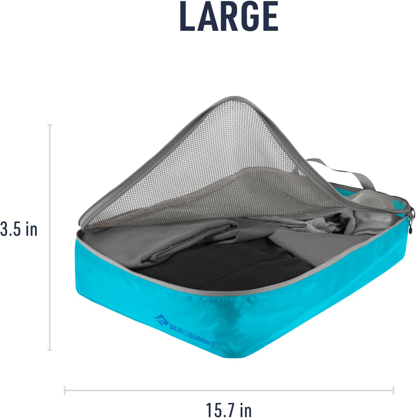 Sea to Summit Travelling Light Garment Mesh Bag Packing Organizer, Large, Atoll Blue