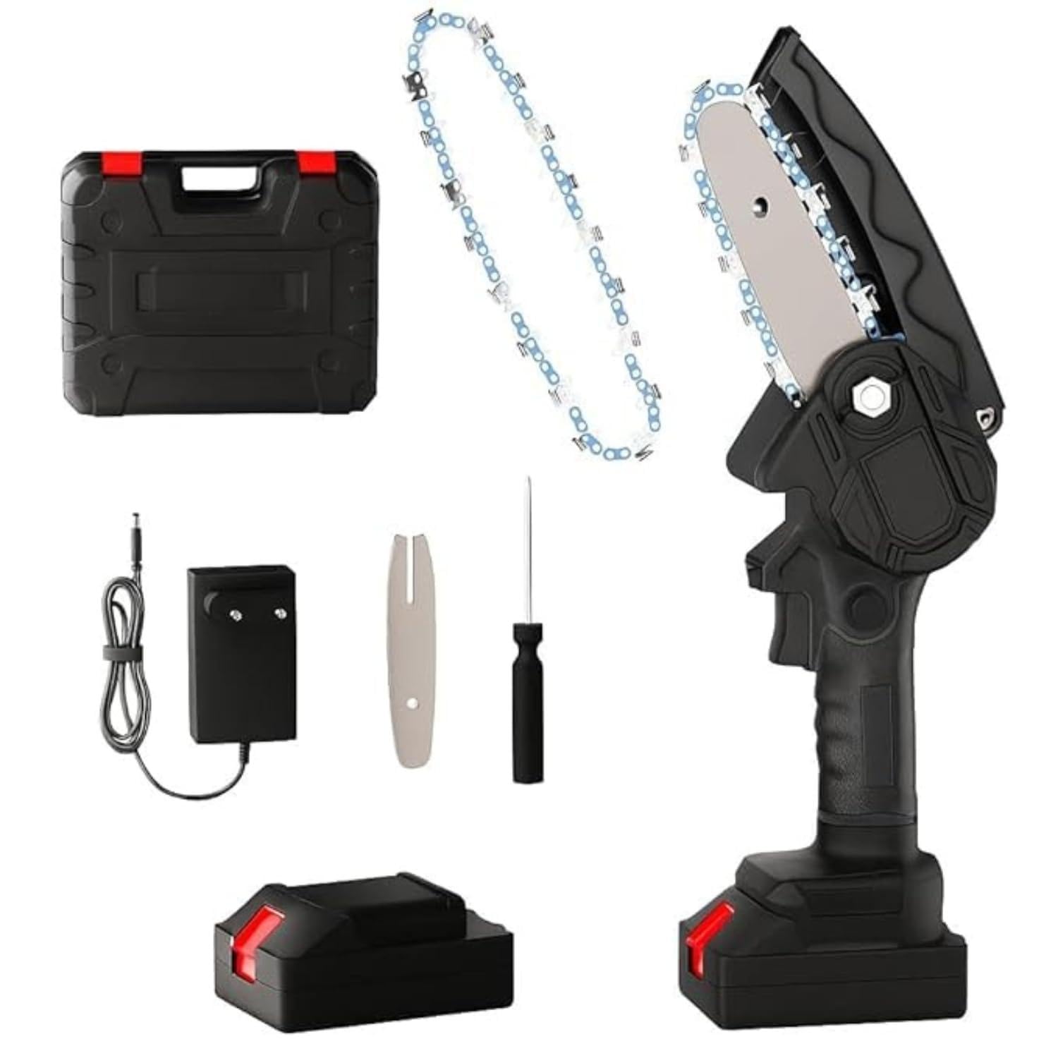 Drumstone (𝟏𝟓 𝐘𝐞𝐚𝐫𝐬 𝐖𝐚𝐫𝐫𝐚𝐧𝐭𝐲) Cordless Mini Chainsaw, 21V Battery Powered One-Hand Lightweight Chainsaw for Wood Cutting, Tree Trimming, Yard Work & DIY Projects – Portable Battery-image-15