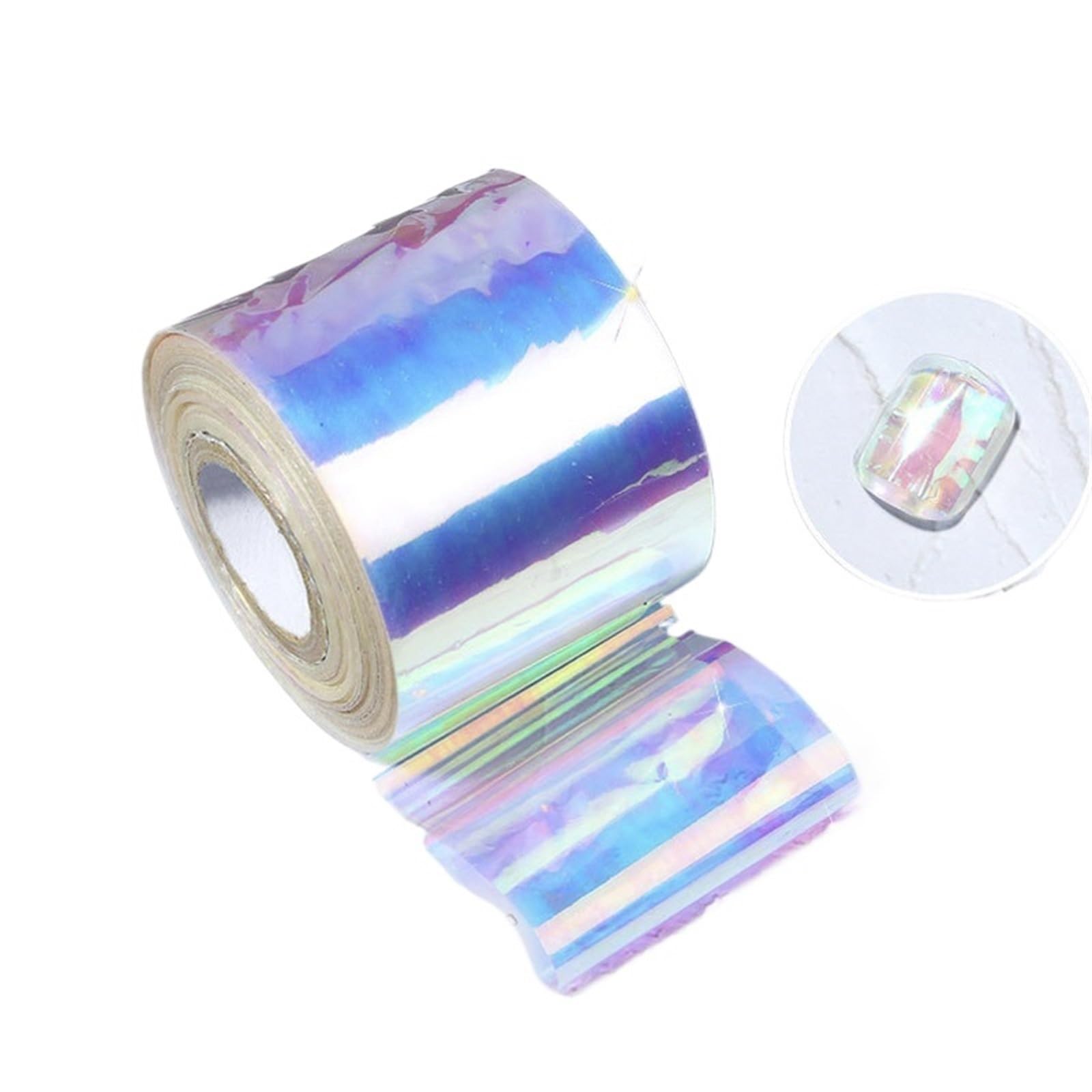 Film cellophane for ongles 100 m, papier de verre transparent for ongles, effet glace coréenne, décoration de manucure, outil autocollant, outil for ongles, motifs décoratifs(Bleu)