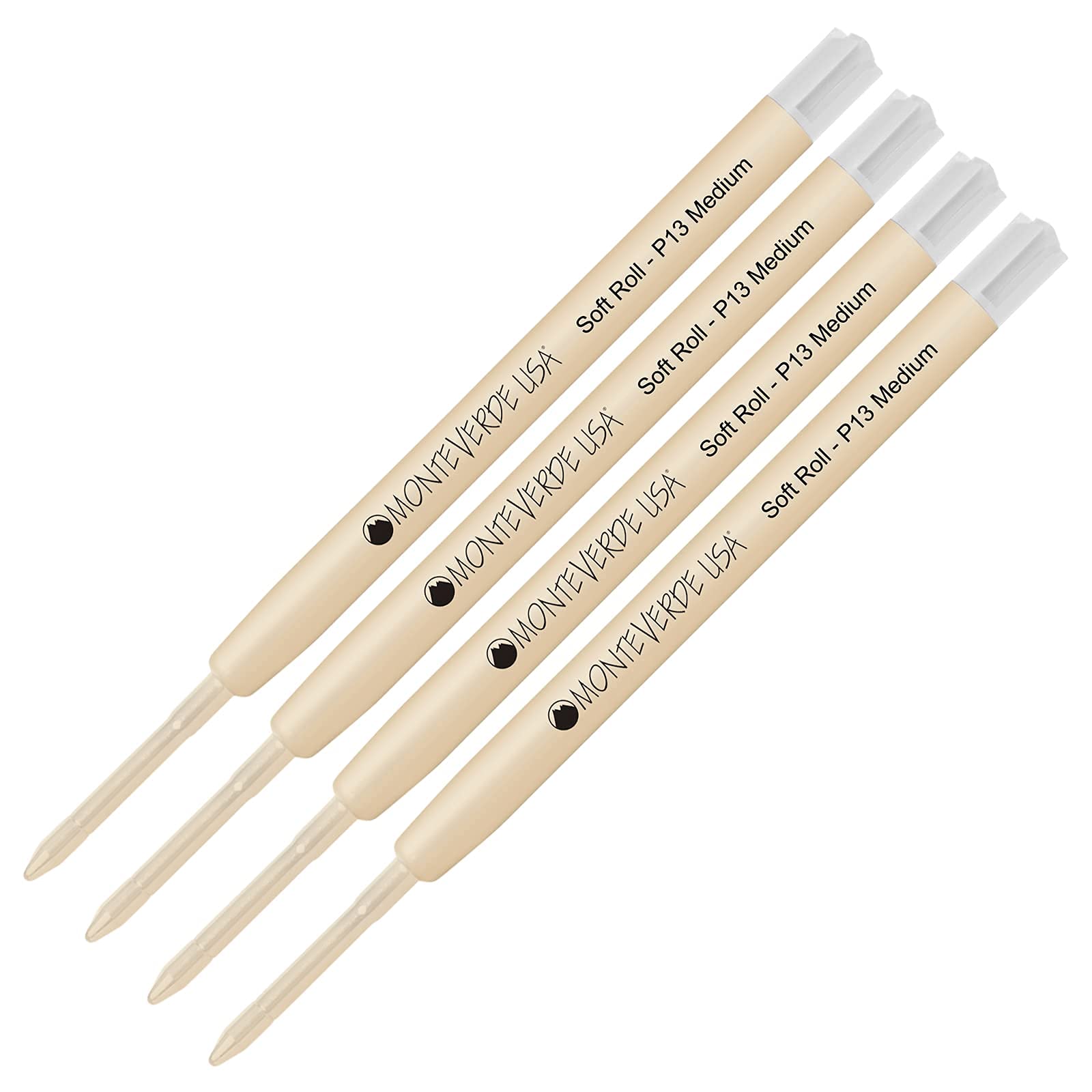 Lanier Combo Pack - 4 Pack - Monteverde® SoftRoll™ Ballpoint P13 Paste Ink Refill Compatible with Most Parker® Style Ballpoint Pens - Blueblack (Medium Tip 0.7mm)