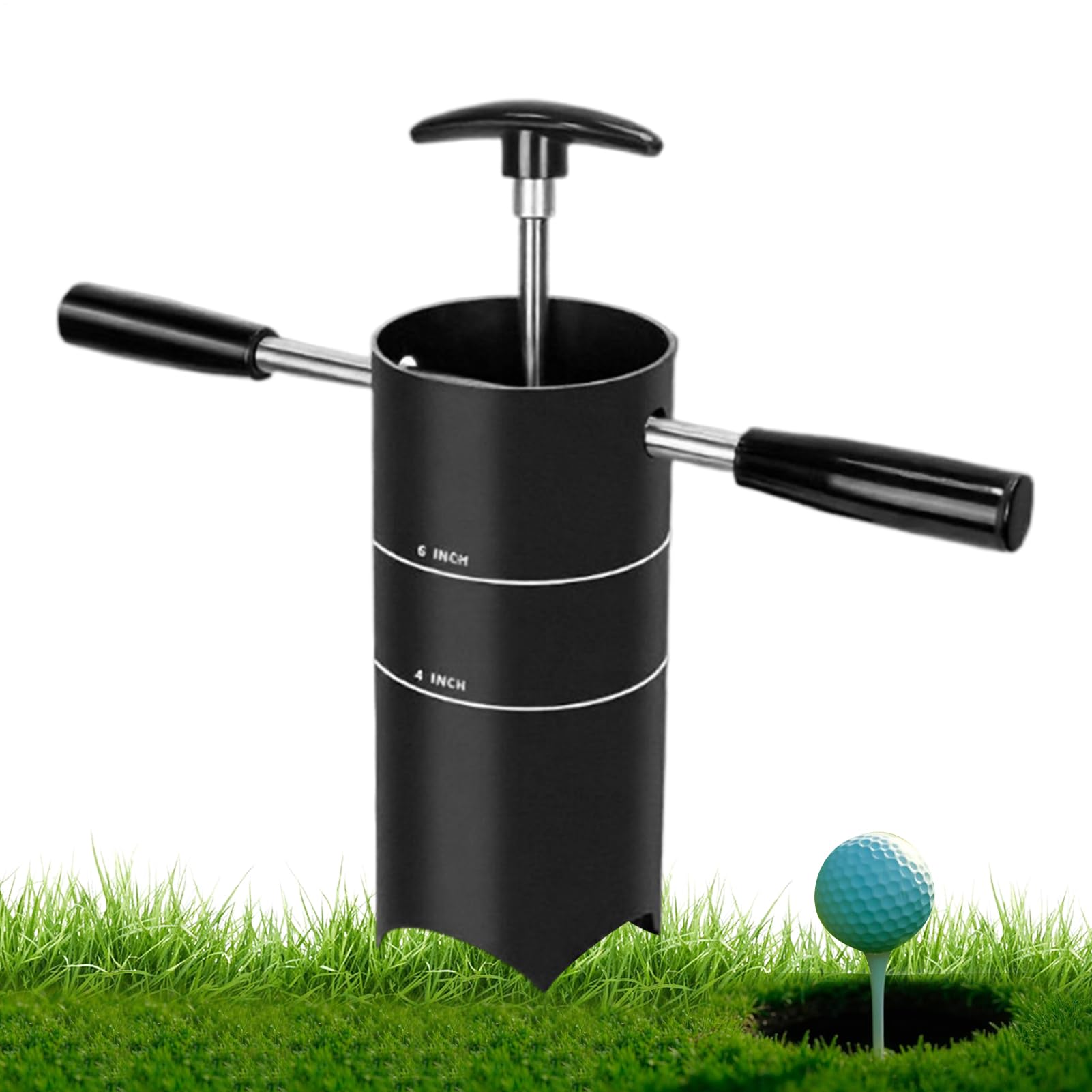 Copa de hoyo de golf portátil Práctica De Excavación Portátil Y Estándar | Cavador De Hoyos Estándar Con Mango Desmontable Para Juego De Bolas Al Aire Libre En Patio, Césped Y