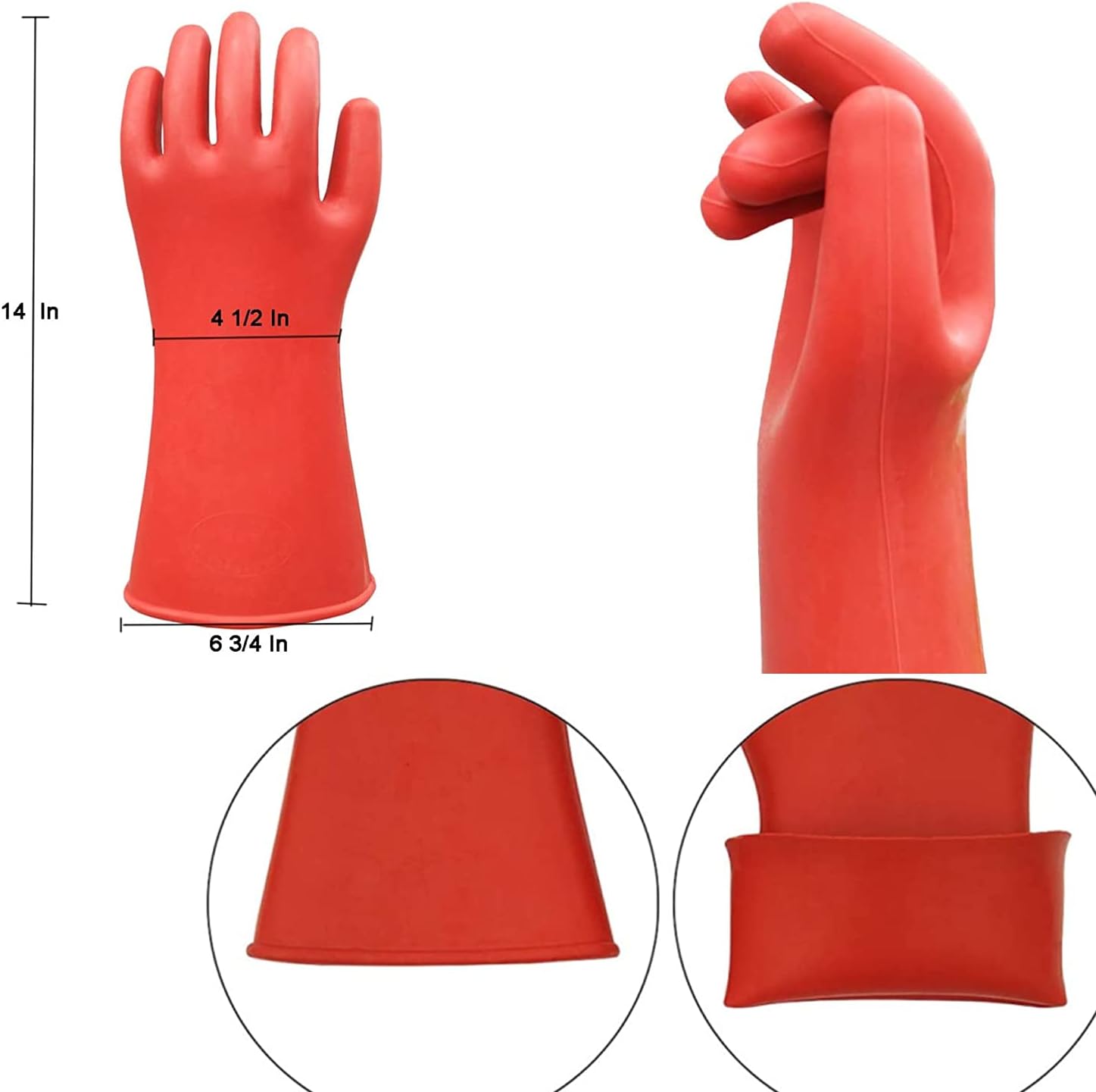 1 Pair Electrician Special Insulated Gloves 12KV 20KV 25KV 35KV Safety Protective Work Gloves