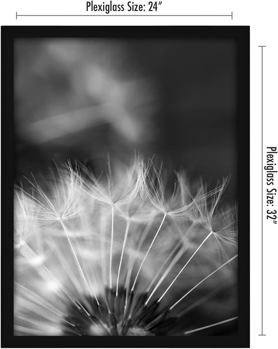 Americanflat 24x32 Poster Frame - Black Engineered Wood with Polished Plexiglass - Wide Picture Frame for Vertical or Horizontal Wall Display - Epic Collection - Black