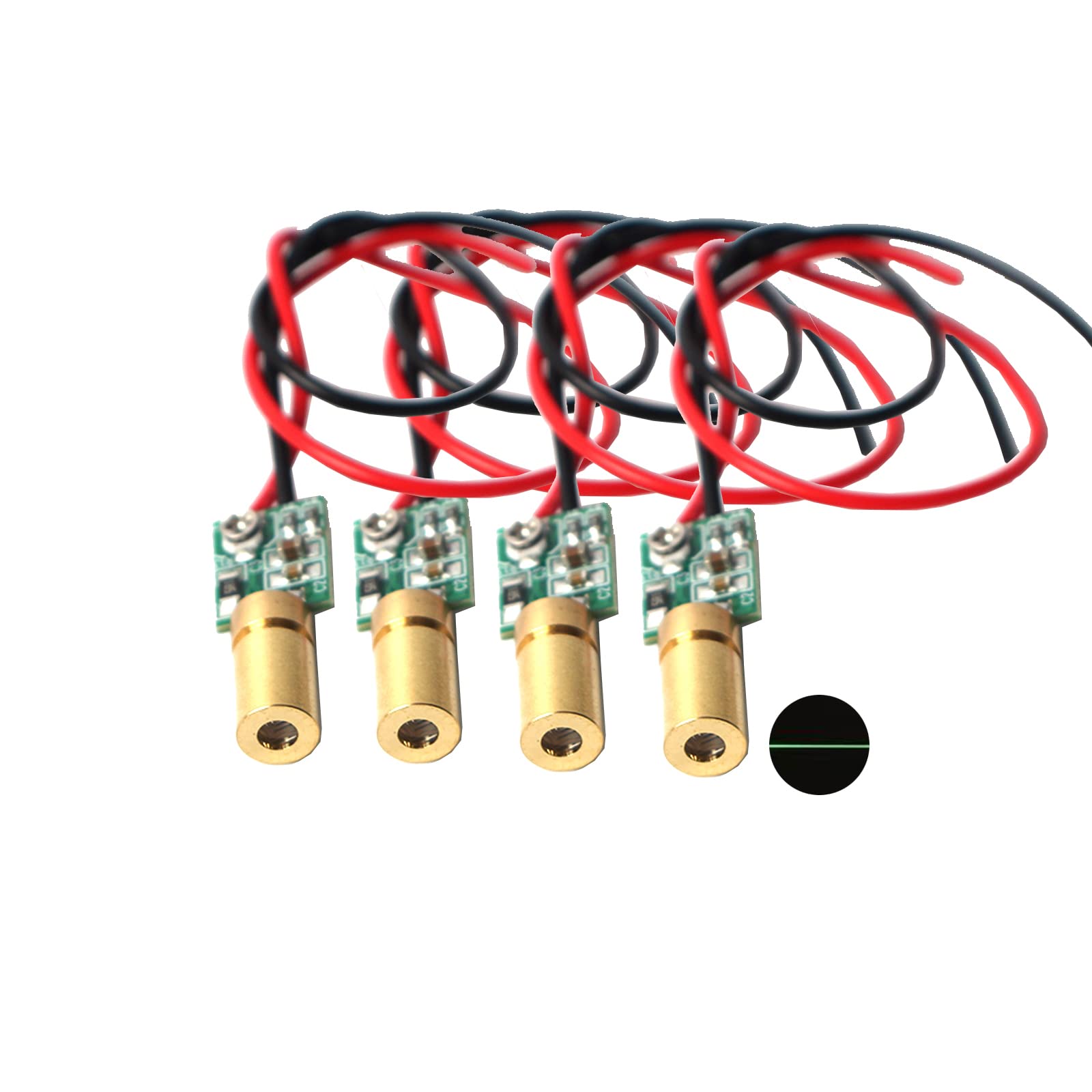 Green line Laser Module Industrial Laser Module Adjustable Focus (line-4pack)