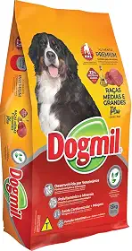 RAÇÃO CAES DOGMIL PLUS RAÇAS MEDIAS E GRANDES E GIGANTES PREMIUM 22% 15KG