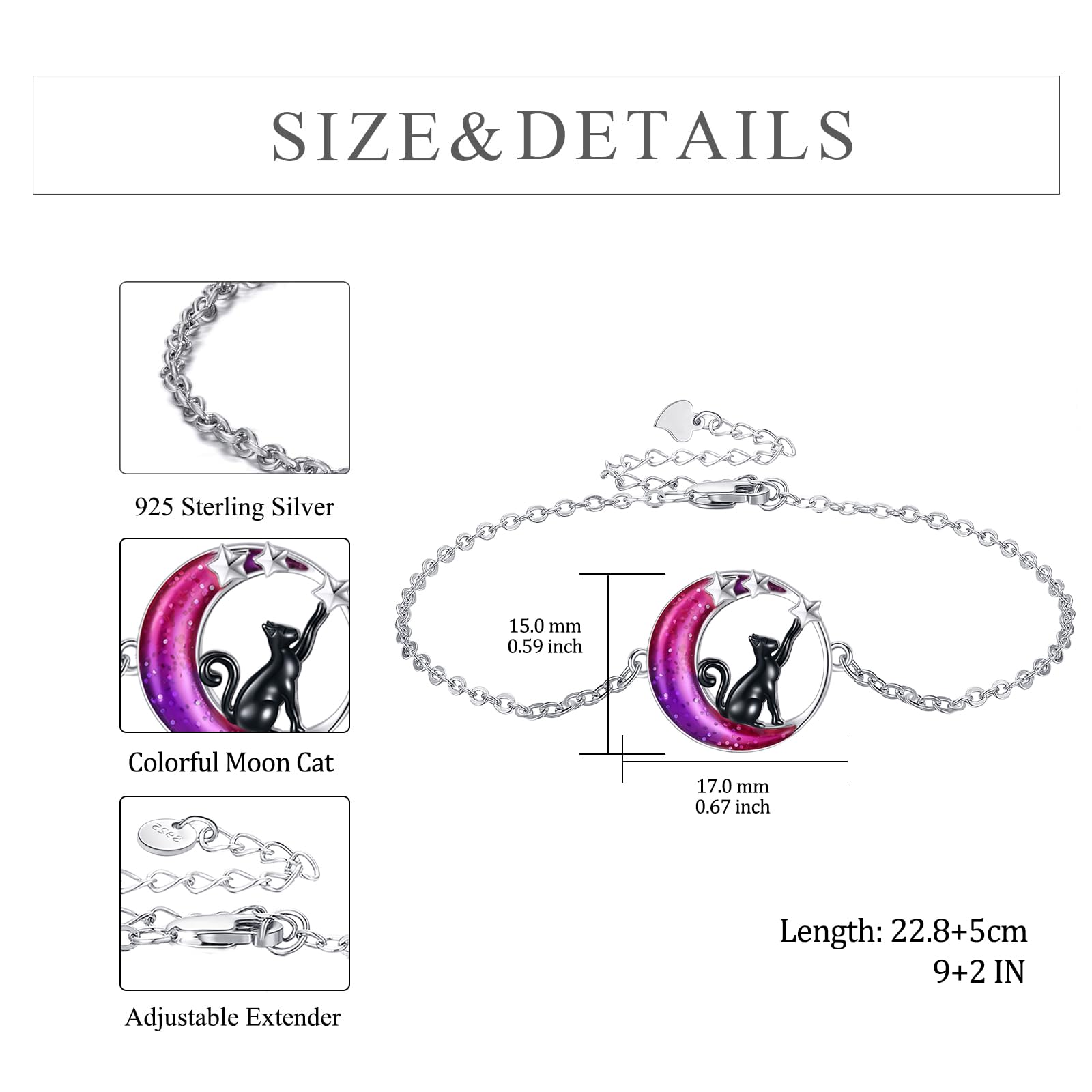 VONALA Cavigliera in argento Sterling 925, per donne e ragazze
