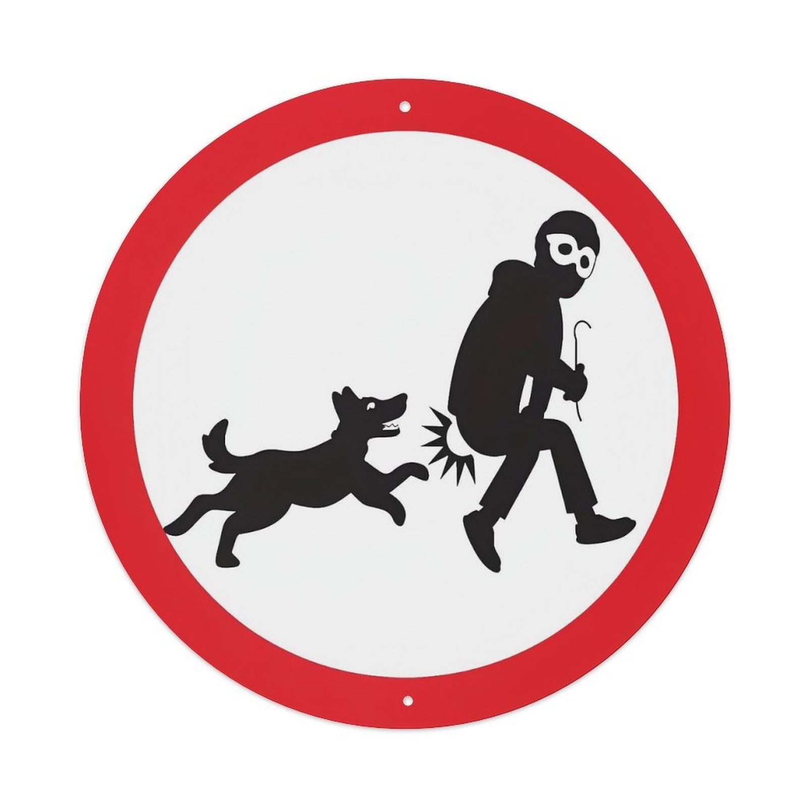 Jdyansheng Vintage Dog Chasing Burglar Silhouette Sign Tin Sign Metal Poster Metal Signs For Home Man Cave Bar Cafe Kitchen Laundry Room Wall Decorations 8X8 Inches