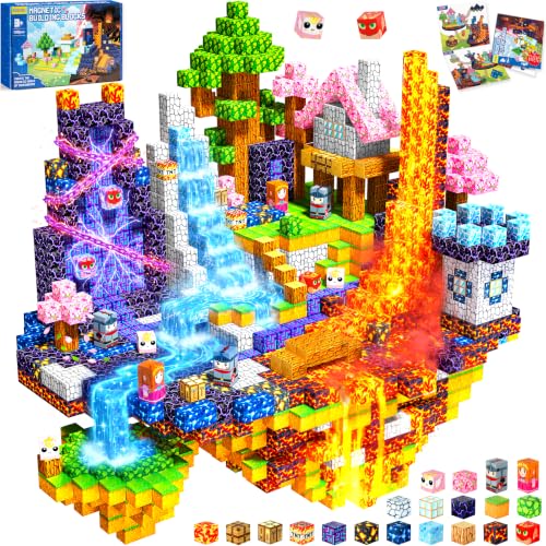 COOLJOYA Magnetische Bausteine 150 Teile Magnetbausteine Magnetspielzeug Magneten Kinder Geschenke Kinder Magnetbausteine Kinde ab 3 4 5 6 7 8 9 10 Jahre Baue Mine Magnet Welt Hochleistung
