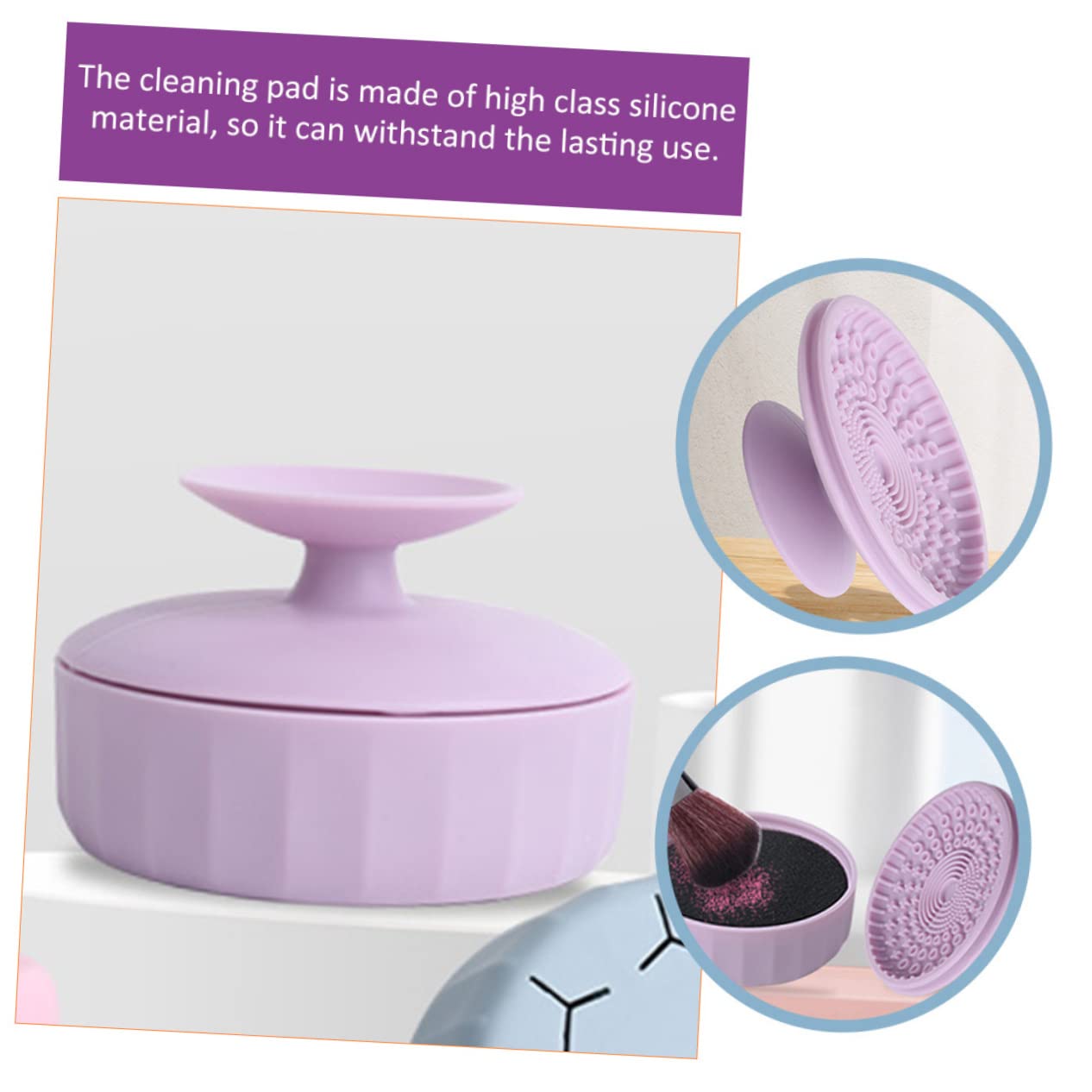 FRCOLOR 3pezzi Pulitore Per Pennelli Da Trucco Silicone Strumento Di Pulizia Cosmetico Dual-use Per Pennelli Da Makeup e Velocizzare La Pulizia Ottimo Per Ombretti e Sopracciglia