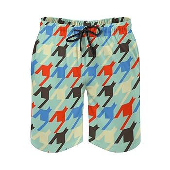 Amazon.co.jp: ショートパンツ カラフル 千鳥柄 幾何柄 ビーチ