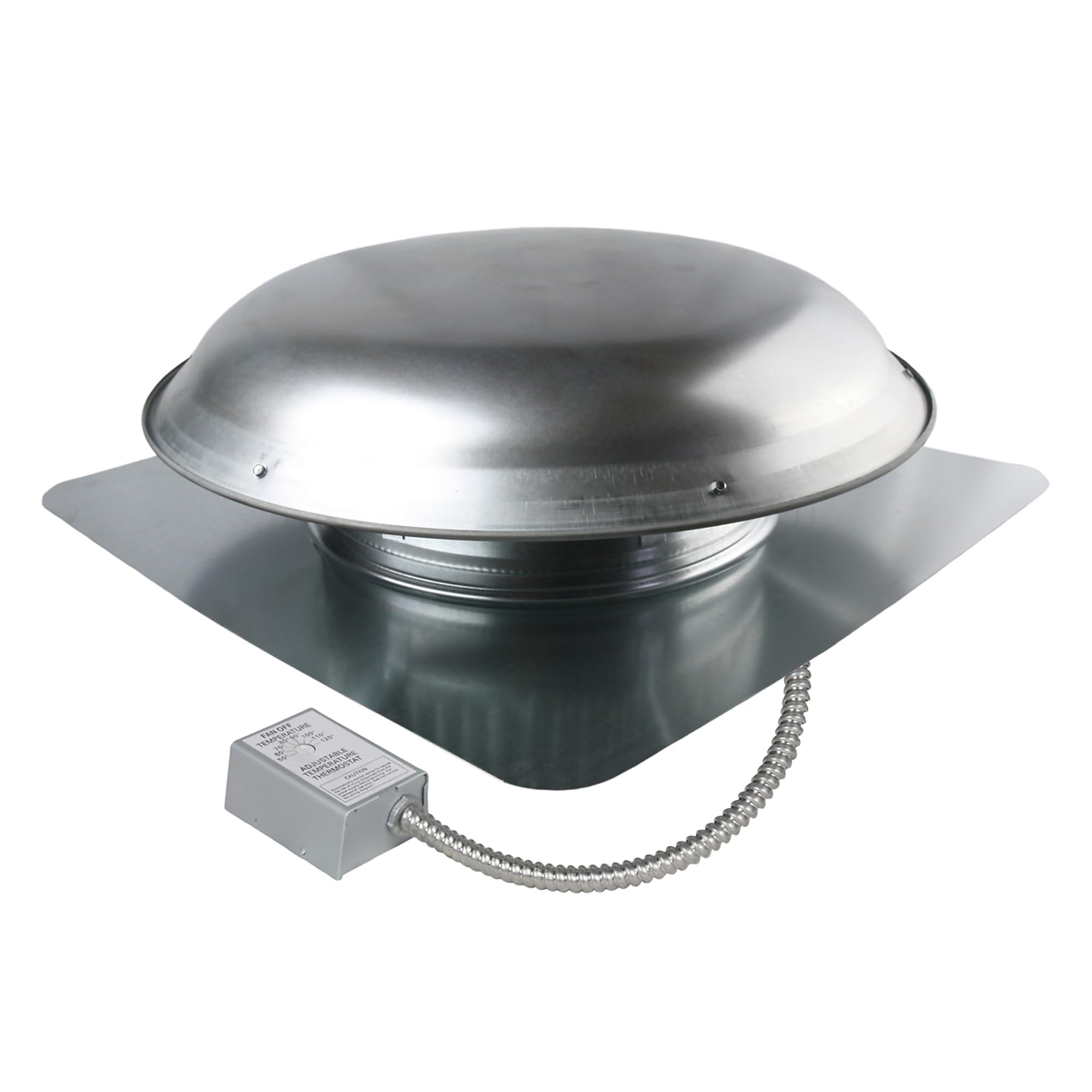 CX1000AMUPS Power Attic Roof Mount Ventilator with 3.4 Amp 60 Hz Motor and Steel Flange, Galvanized Steel Dome
