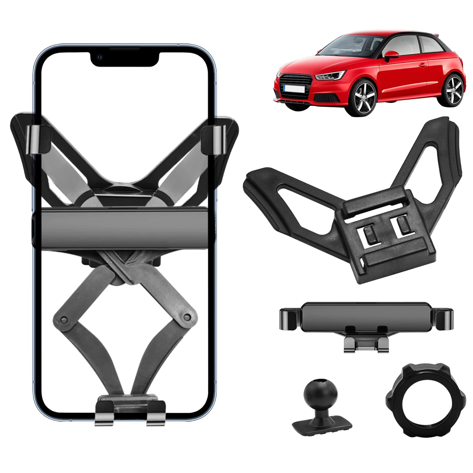 TTCR-II Compatibile con Audi A1 8X 2010 2011 2012 2013 2014 2015 2016 2017 2018 Supporto Telefono, Supporto Cellulare A1 Griglia di Ventilazione, Adatto per Audi Accessories Supporto Auto Telefono