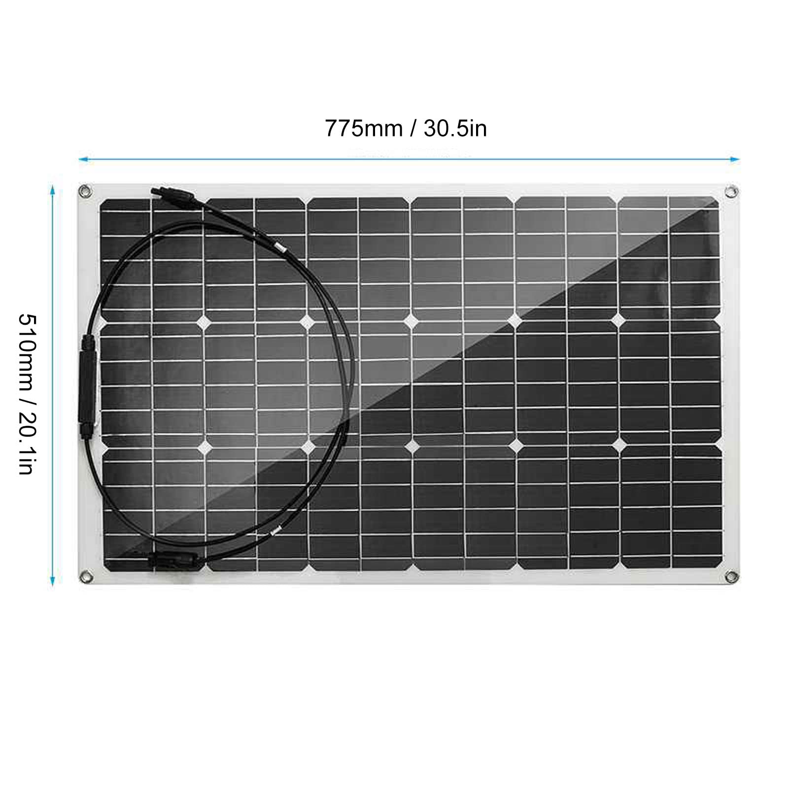 Set di pannelli solari flessibili da 80 W, in silicio monocristallino, con regolatore di carica PWM da 40 A, per , barca, casa, fattoria