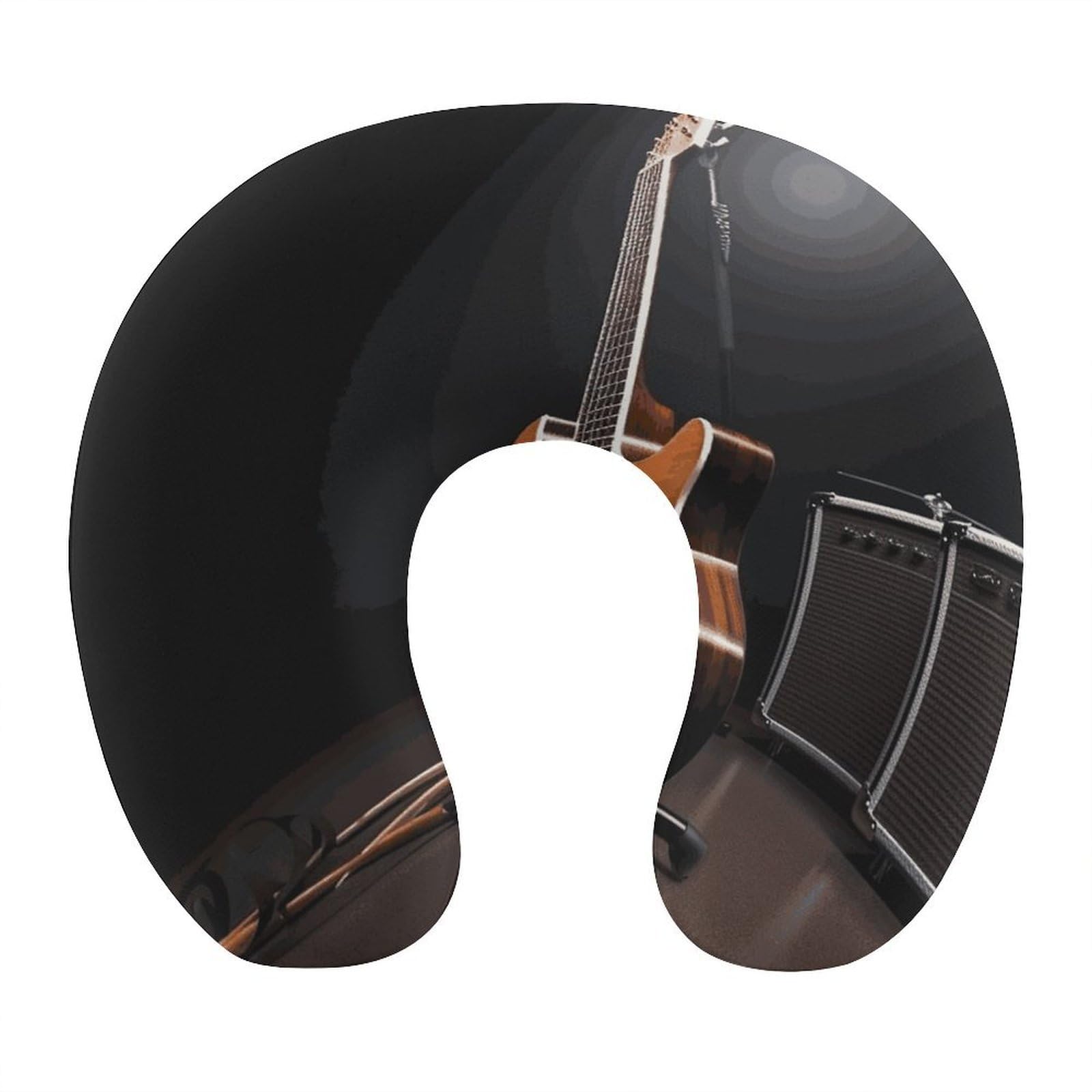 FekiLoot Musical Instrument Guitar Travel Pillow,U Shaped Office Napping Pillow Support Neck and Head Comfortable Travel Neck Pillow U Shape Sleeping Essentials for Long Haul Flights