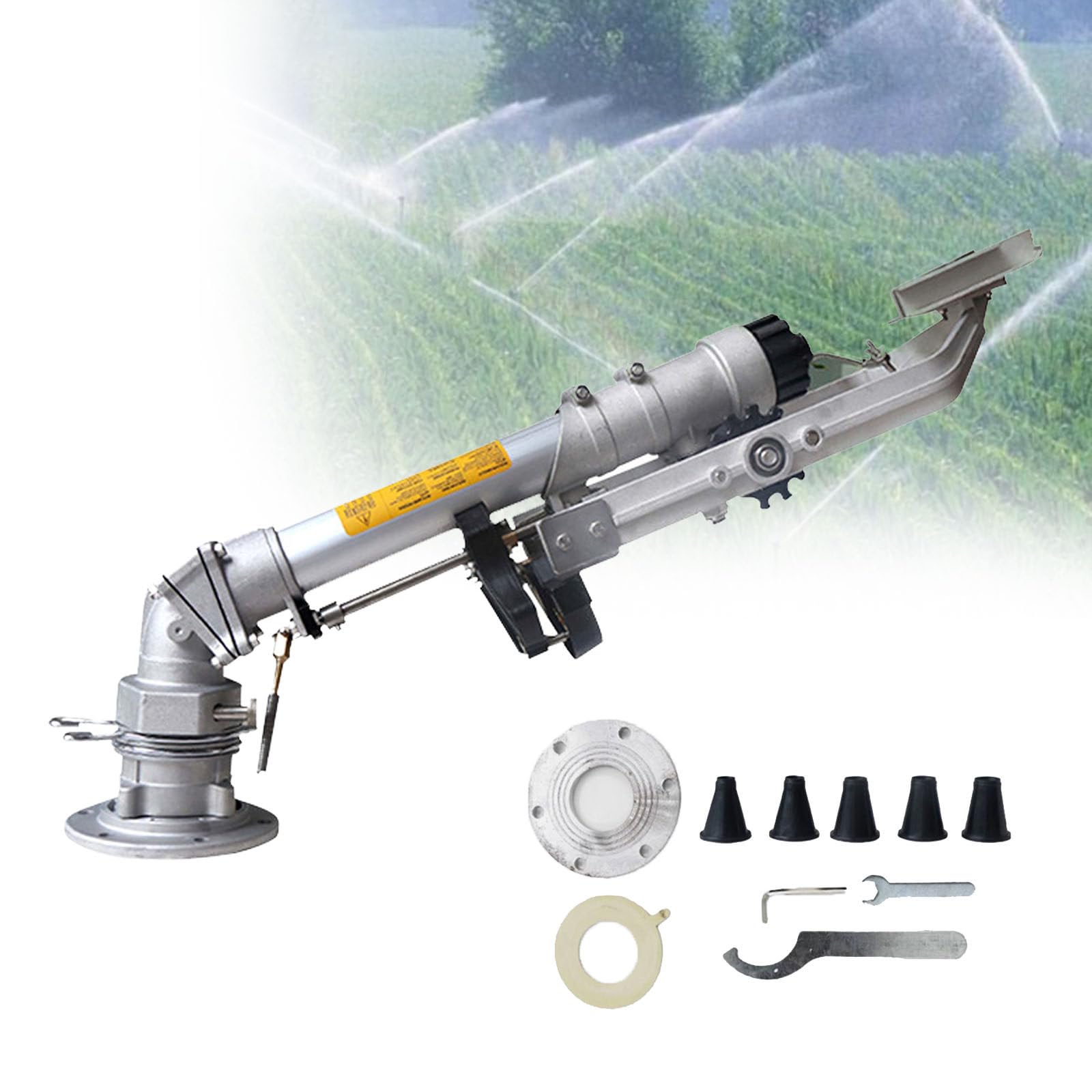 Sistema di irrigazione agricolo 360 ° spruzzatore a rotazione lenta ugello regolabile in lega di zinco per irrigazione efficiente delle colture anti intasamento