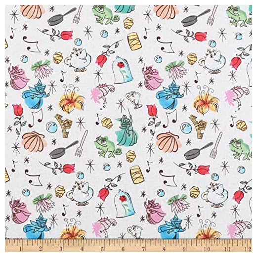 Disney Ultimate Princess Celebration Princess Icon Toss Multi, Fabric by The Yard