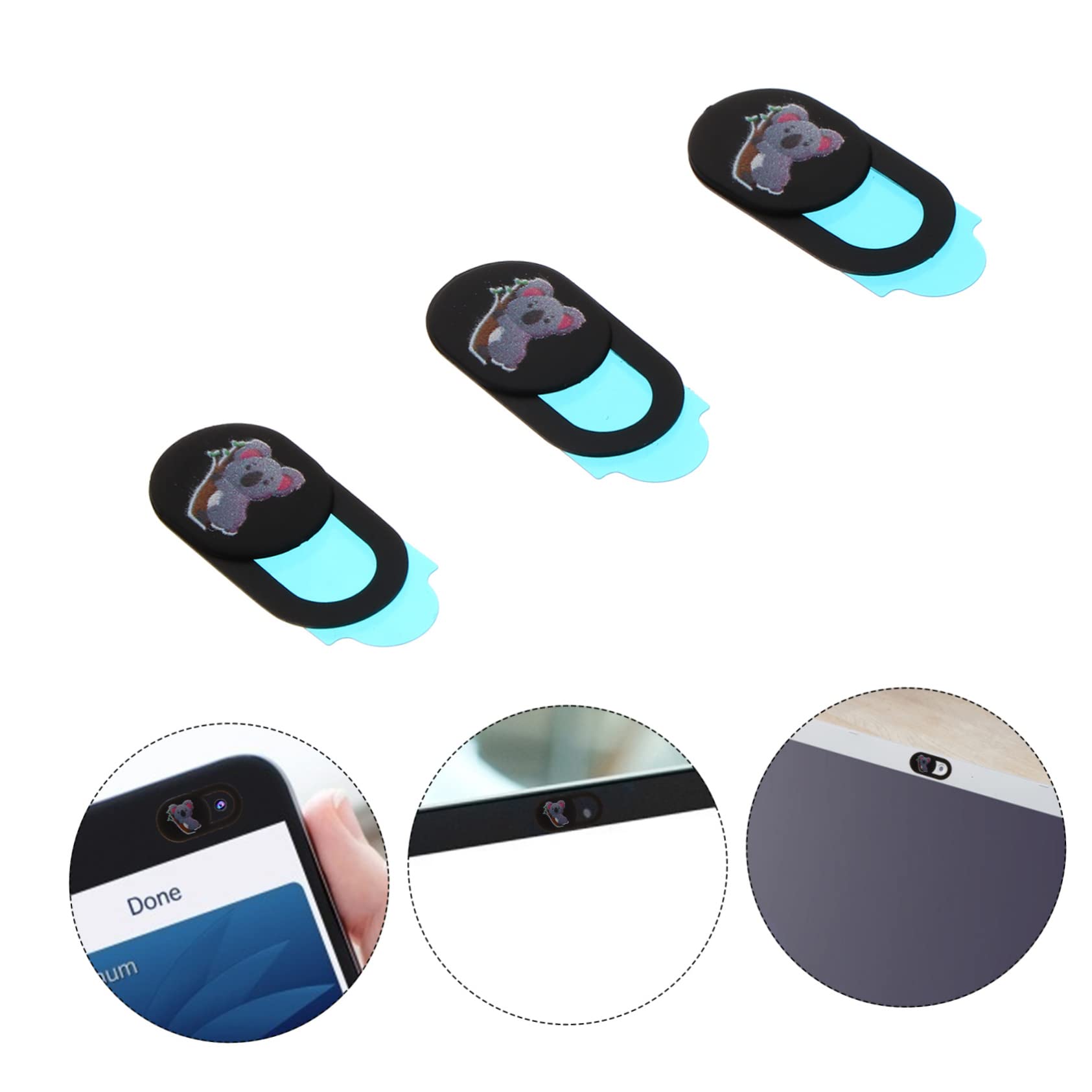 BESTonZON 3 Piezas Cubierta de privacidad de la cámara Camera Lente Tapa de protección Tableta Ordenador portátil Diapositivas Material de protección del Medio Ambiente plástico
