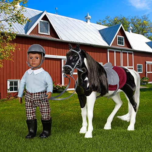 Lori, Mini Boy Doll & Toy Horse, 6-Inch Doll & Black Pinto Horse, Set including Clothes, Animal & Accessories - Image 4