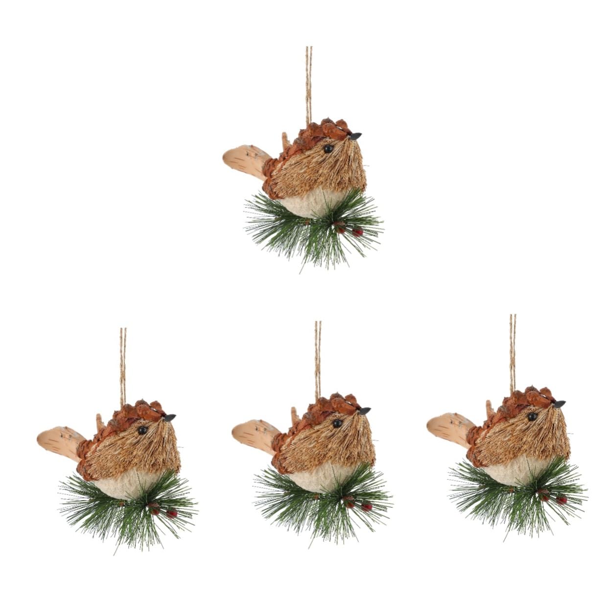 IMIKEYA 4 Stück Weihnachtsstrohvögel Dekoration Vogel Weihnachtsbaumschmuck Künstliche Vögel Zur Dekoration Einzigartiges Vogel-Handwerk
