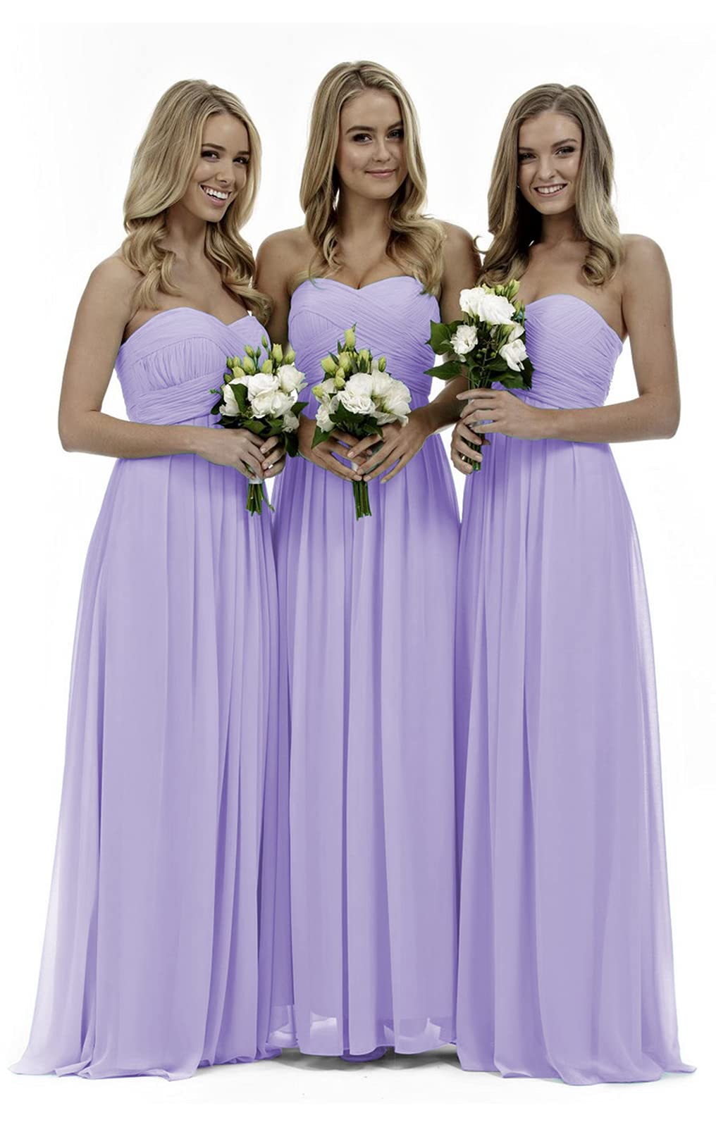 Lecureler Sweetheart Ruching Prom Bridesmaid Dress Lilac Size 18