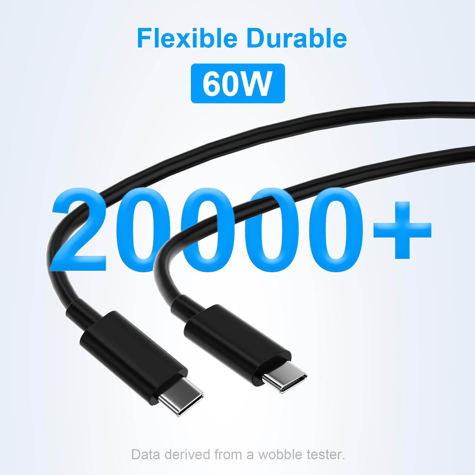 Cable de carga USB C a USB C de 65 W tipo C, cable de carga para laptop HP Spectre Envy/DELL/Chromebook/Thinkpad Yoga/Asus/Acer, para Samsung/MacBook Pro Mini portátil, cable de alimentación de