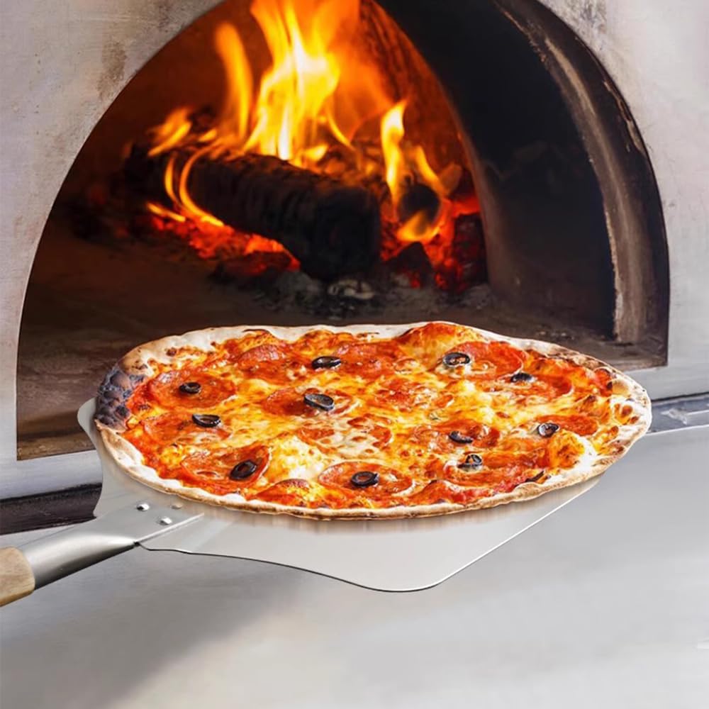 YUEWO Pizza Peel Aluminum Metal 12'' Detachable Handle for Easy Storage Pizza Spatula Paddle for Homemade Pizza and Artisan Bread