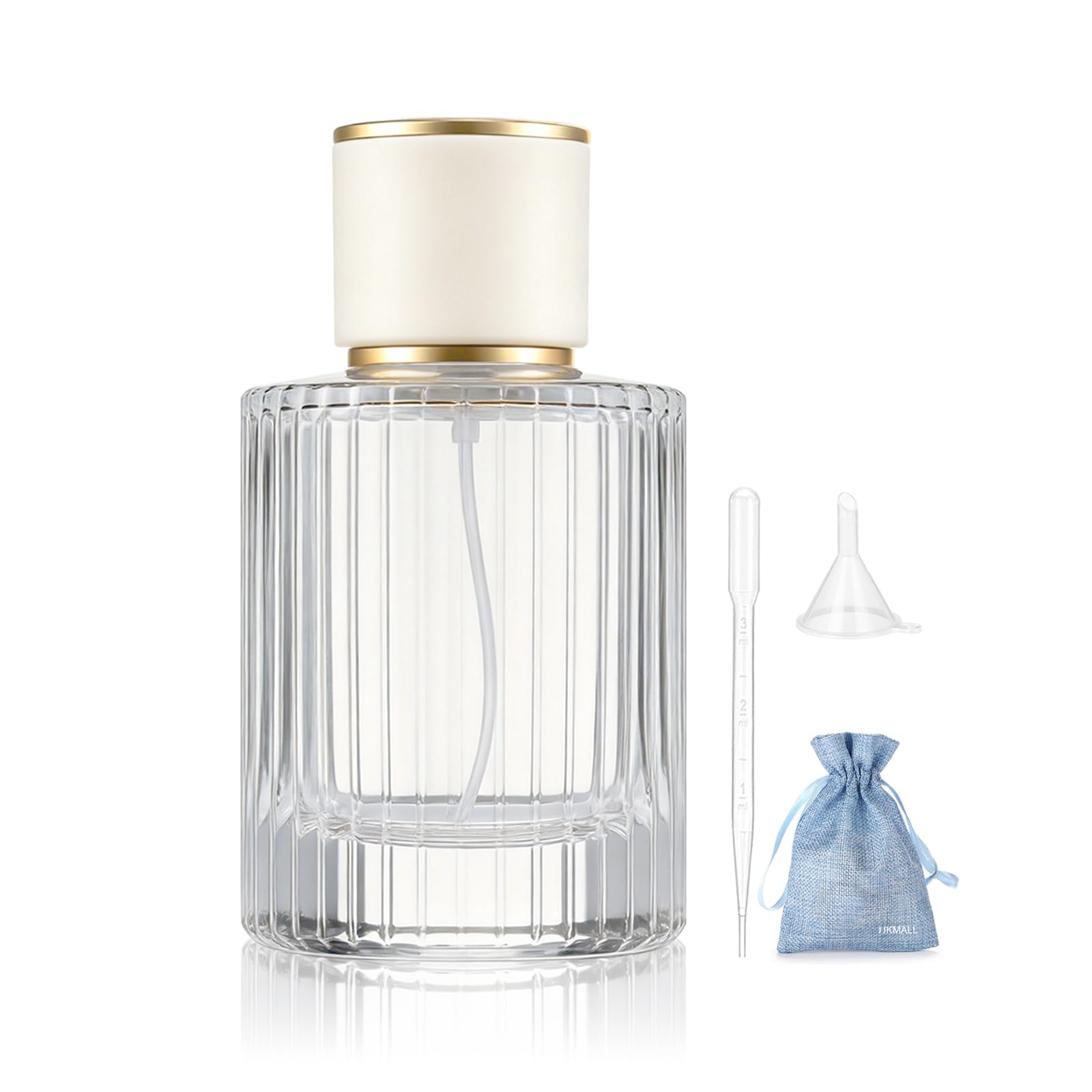Vintage Perfume Bottles, 50ML/1.7oz Glass Refillable Perfume Bottle Atomizer Travel, Empty Clear Perfume Spray Bottle Essential Oil Container Sprayer Atomizer （White lid）-image-18