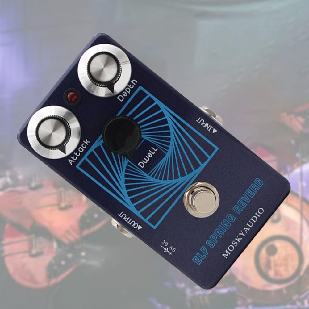 Reverb-Effektpedal für MOSKYAUDIO Für ECHO Gitarre, Erzielen Sie einzigartige Soundscapes mit Tiefenregelung und Vorverzögerungseinstellungen
