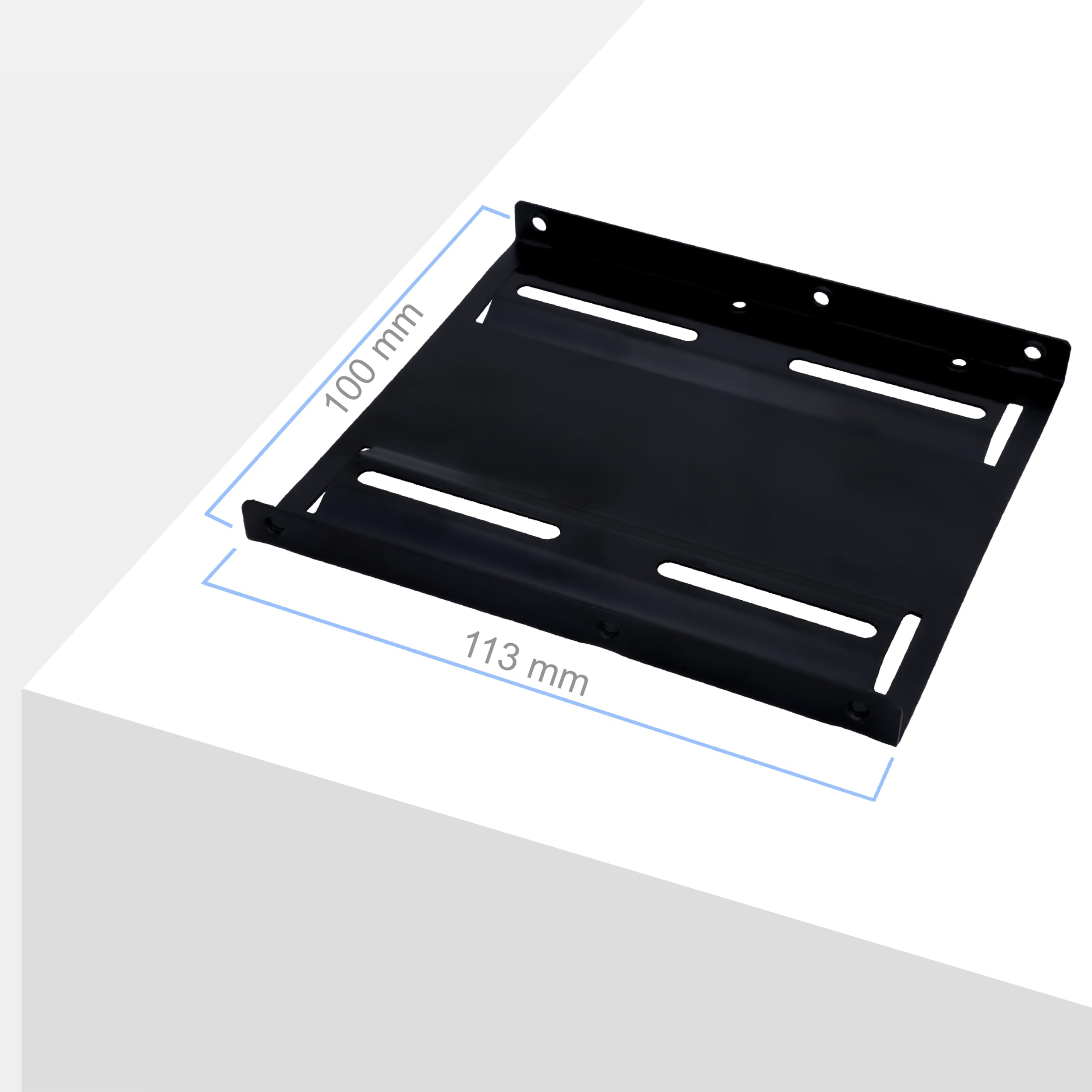 BIGtec Adattatore per dischi rigidi SSD HDD telaio da incasso 2,5" a 3,5" telaio intercambiabile per PC, supporto per computer, binari di montaggio in metallo nero