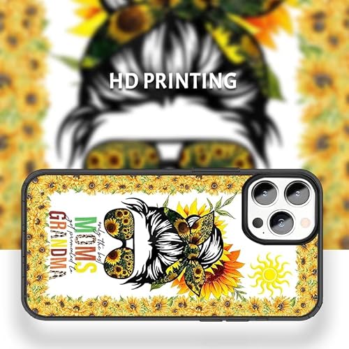 Only The Best Moms Get Promoted To Grandma Sunflower Messy Bun Phone Case For Iphone 14 11 12 13 Pro Max Mini Xr 8 Plus 6 Samsung Galaxy S23 S22 S21 S20 Fe A02S A03S A53 A13 A32 A51 A71 #TOP2