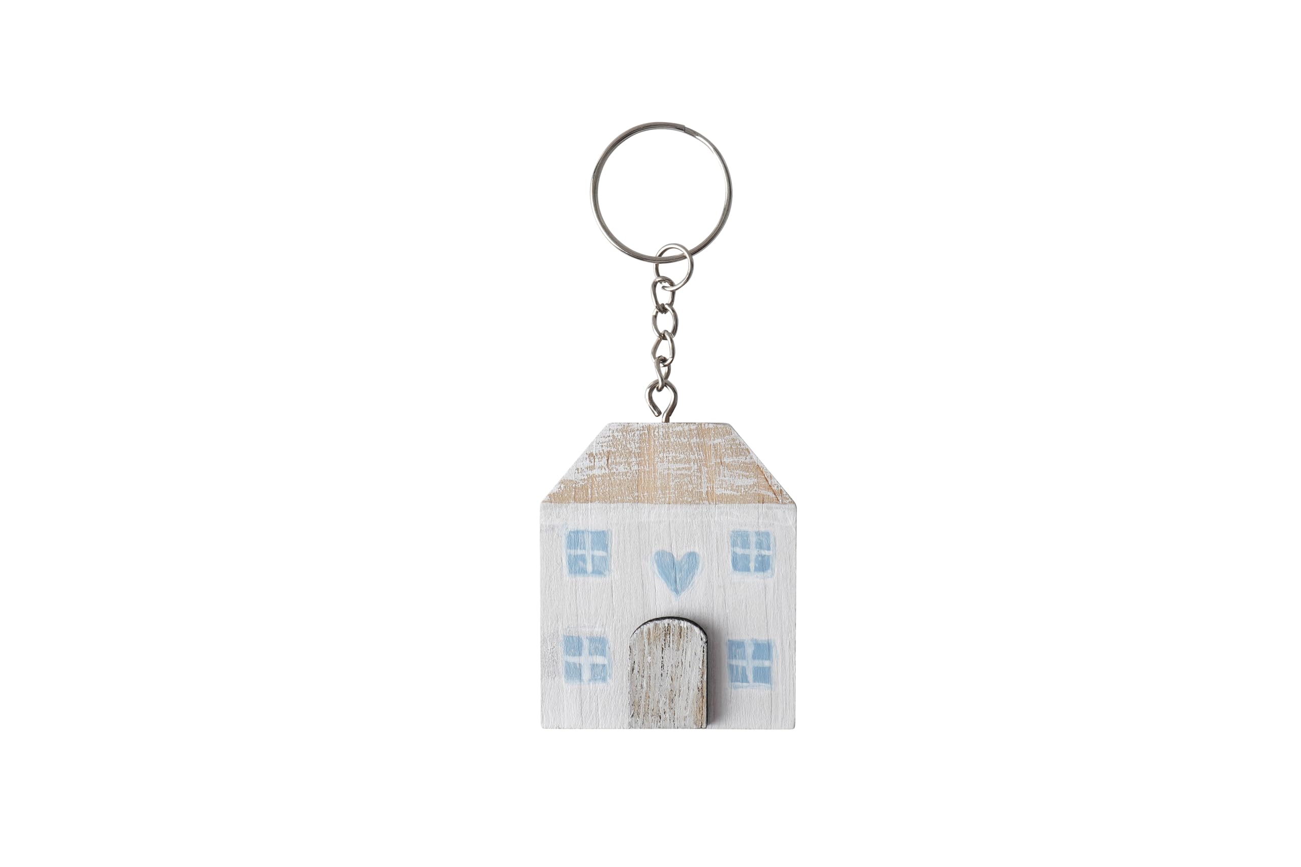 Cgb Giftware Unisex Blue | Send With Love Wooden House Keyring | Key Accessory | Nautical | Gb08099