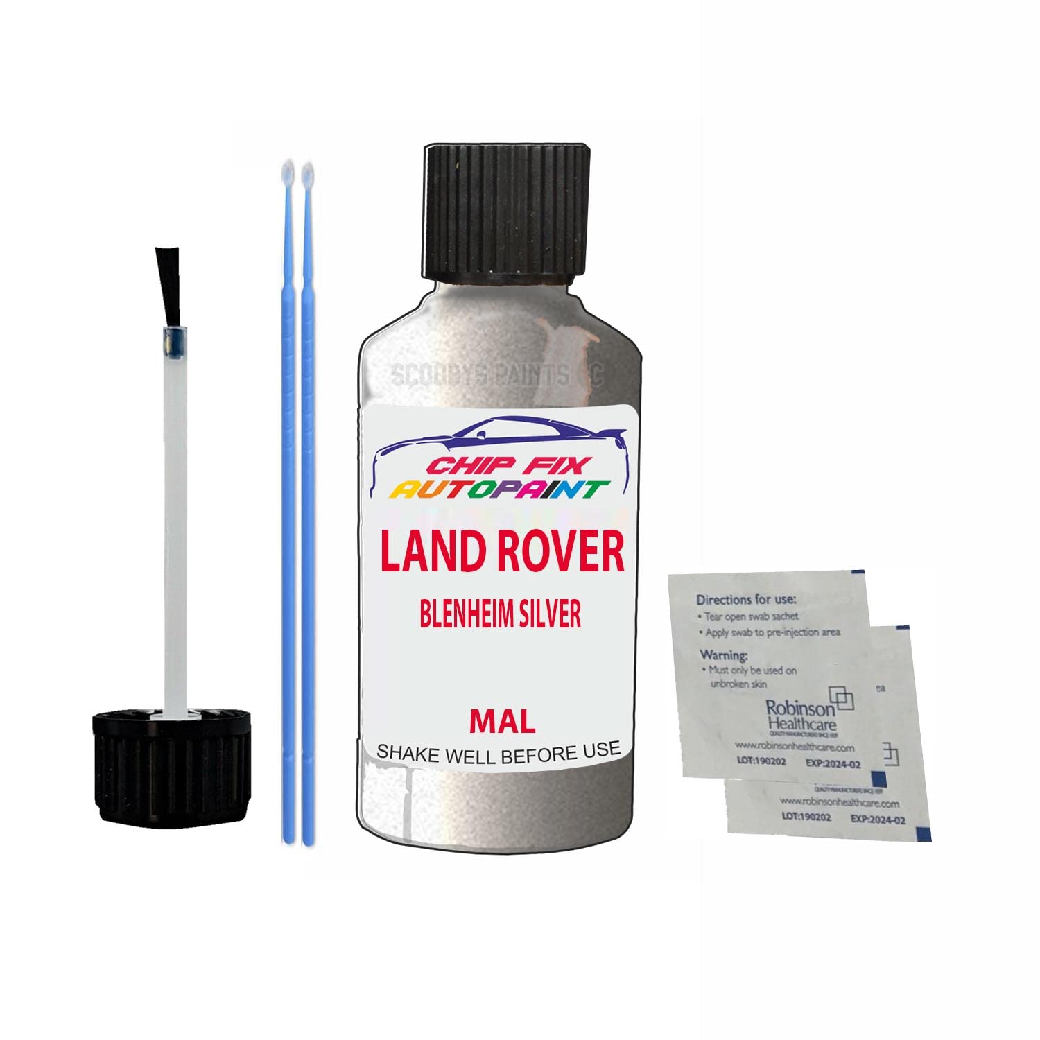 Scoobys Paints Back In The Mix Blenheim Silver Touch Up Paint For Land Rover Discovery Mal 1998-2002 30Ml Bottle Brush Scratch Stone Chip Repair Pen