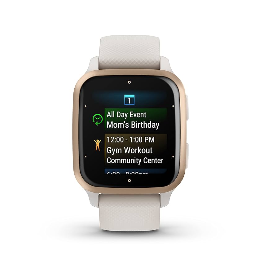 Garmin Venu Sq 2 – Music Edition, Ivory/ Peach Gold, 1.41
