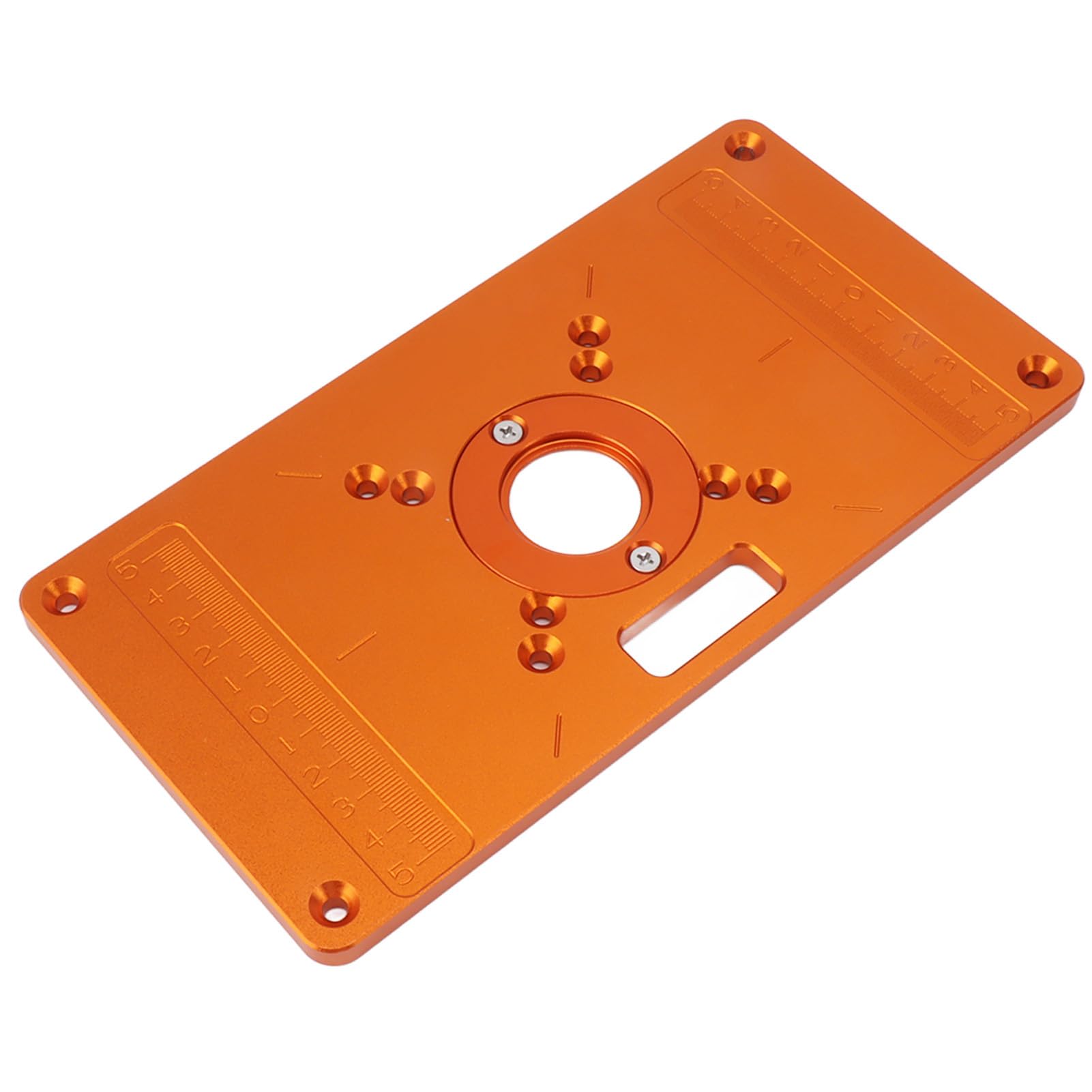 Aramox Placa de Inserción de Mesa para Enrutadores, Placa de Inserción para Mesa de Enrutador de Aleación de Aluminio, Superficie Anodizada de 23,5 X 12 Cm con 15 Accesorios para Banco de Carpintería,