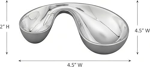 Miniatura 6 de Nambé Morphik - Cuenco de oliva  Cuenco contemporáneo de aleación de 8.75 x 4.5 pulgadas  Vajilla artística para aperitivos, aperitivos,