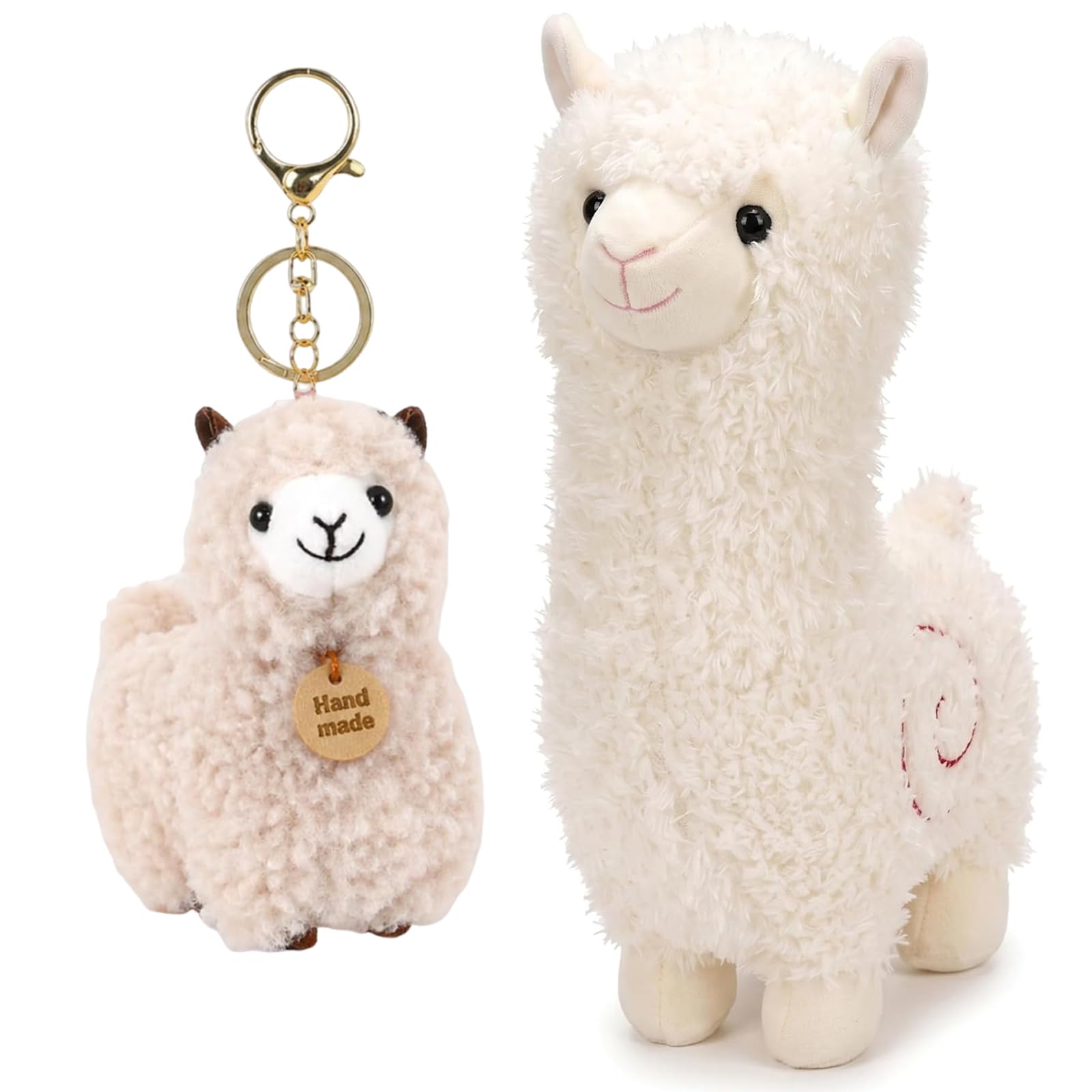 WORUIB Alpaca Gifts, Two Piece Set, White 25 cm and 10 cm