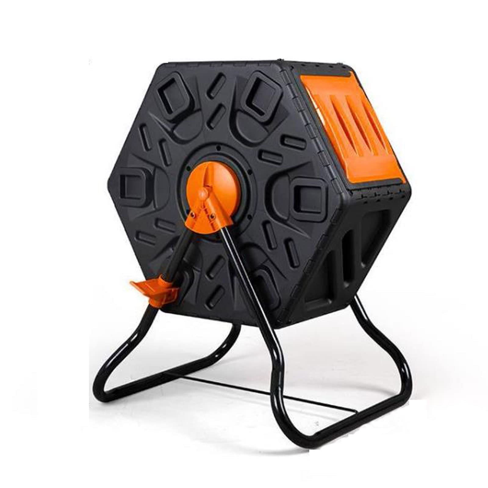 Marnowanie żywności Kompostownik na zewnątrz 60L (15,8 galona) obrotowy do ogrodu, kuchni(Orange)