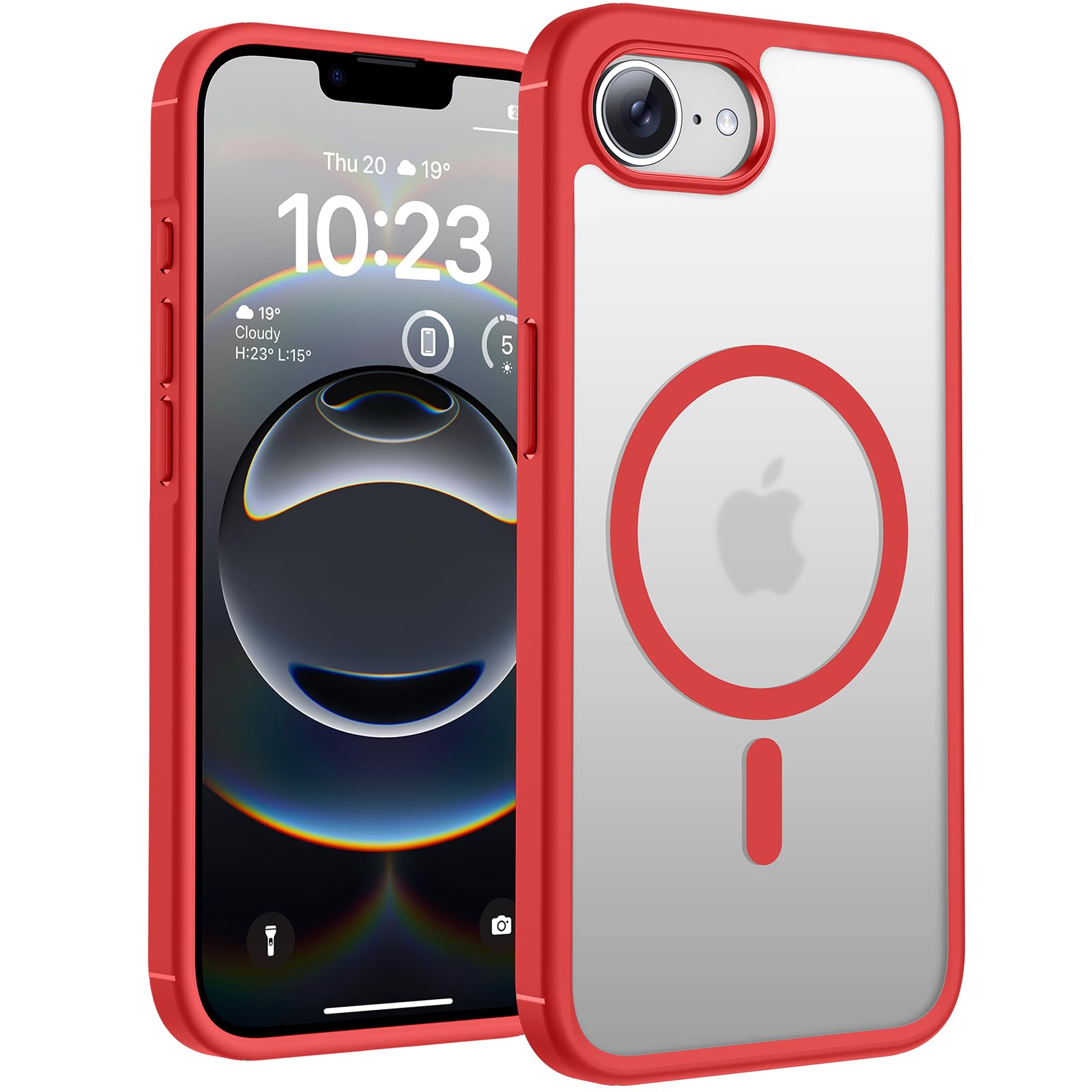 TOCOL Magnetic for iPhone 15 Case 6.1-Inch, Fit for MagSafe, Upgraded [Full Camera Protection], [14FT Military Grade Shockproof] Thin Slim Frosted Translucent Matte Back Phone Cover (Black) — view 156