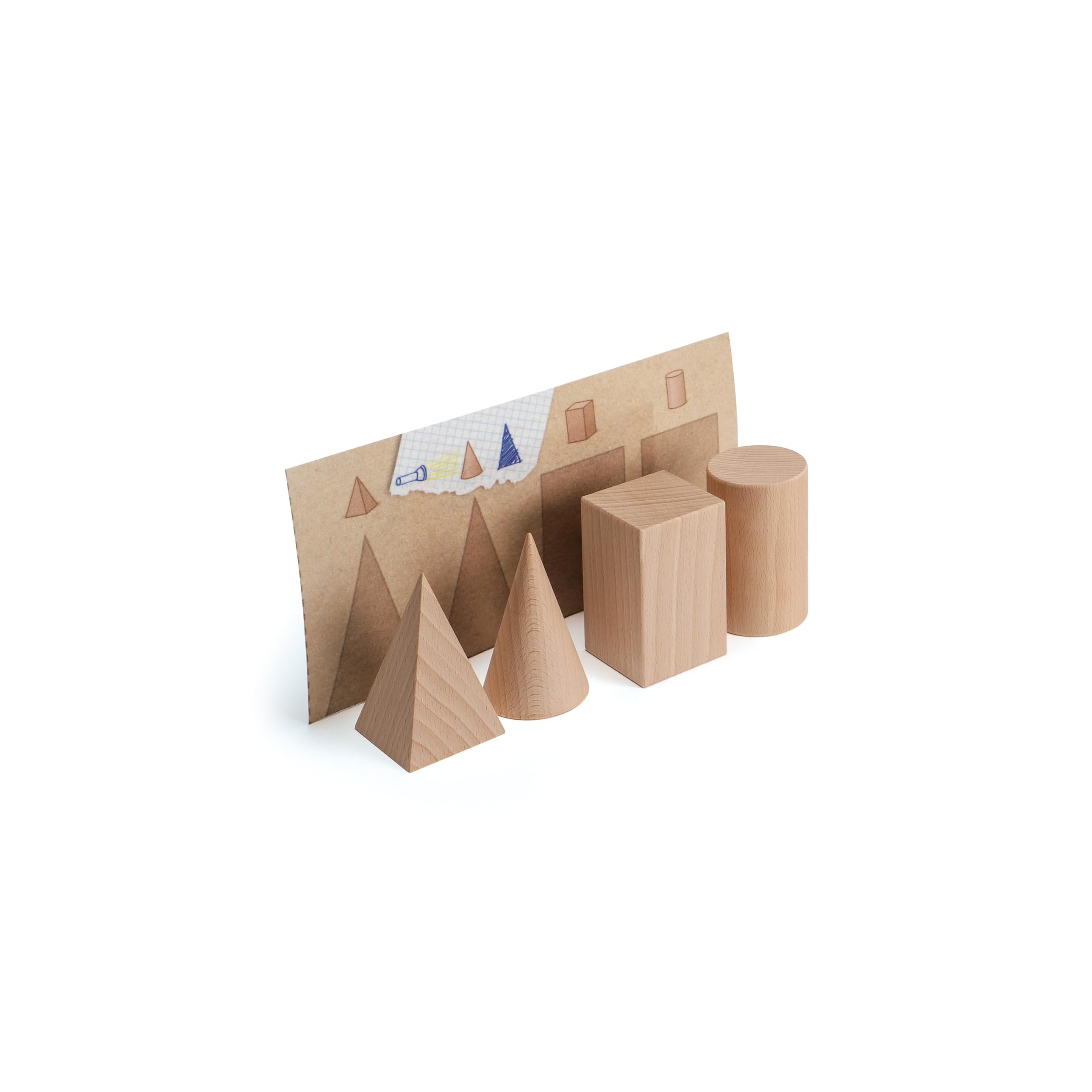 Erzi 42043 Lernspiel Geometrische Körper aus Holz, für Kinder