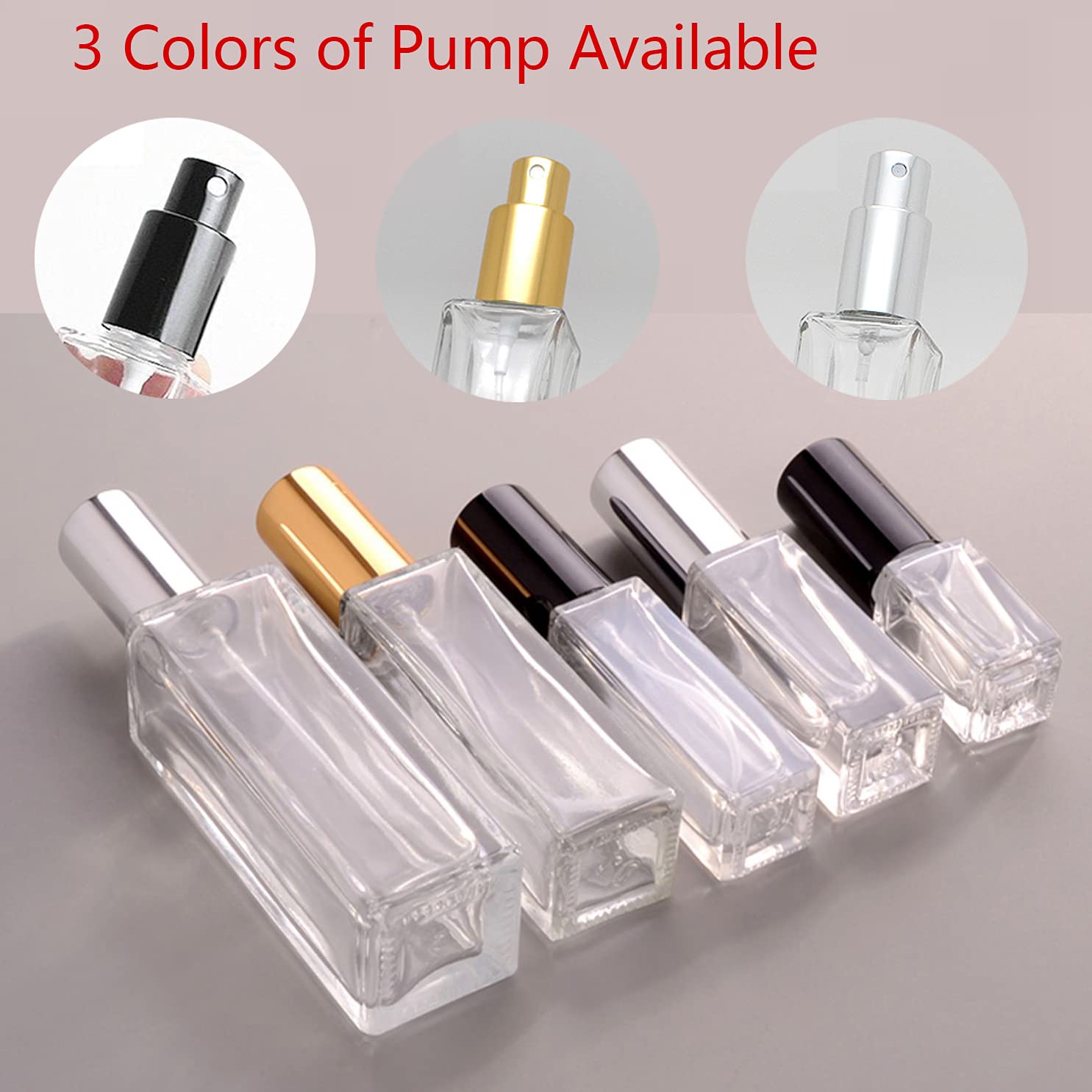24 Pezzi Trasparente Vetro Piazza Bottiglie Atomizzatore di Profumo Con tappi Argento, 6ml Flacone Spray di Fragranze per Viaggiare DIY Fatti in Casa Cosmetico + 6x imbuti