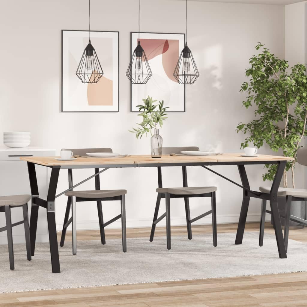 Stelaż stołu w kształcie litery Y 180 x 80 x 73 cm, stal malowana proszkowo, wytrzymałe metalowe nogi do stolika kawowego, czarna, stabilna podstawa