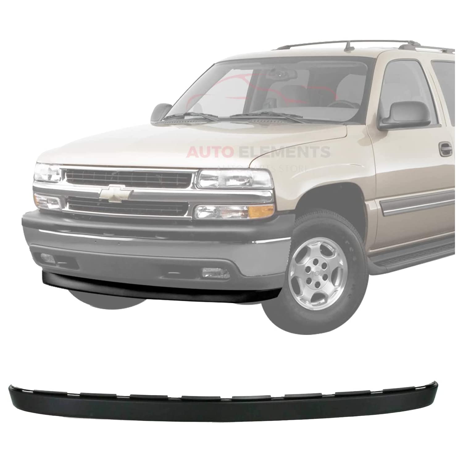 Autoelements Front Bumper Valance Extension Air Deflector Lower Textured Black for 2005-2006 Chevrolet Tahoe LS LT Z71 Direct Replacement 15224193