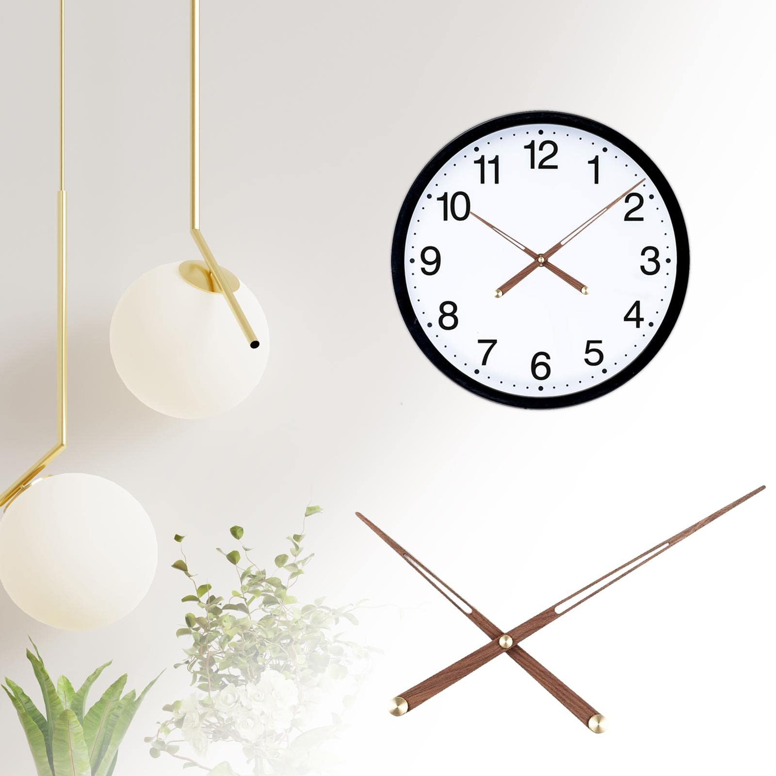 Aiguilles D'horloge En Bois Noir - Paire Heures/minutes, Longueurs Variables, Pour Mécanismes à Couple élevé, Remplacement