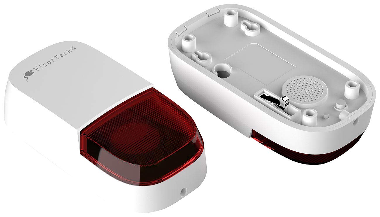 VisorTech Blink Alarm Sirene: WLAN-Outdoor-Sirene mit Blinklicht und 95 dB, IP54, ELESION-kompatibel (WLAN Alarm, Funksirene, außen)