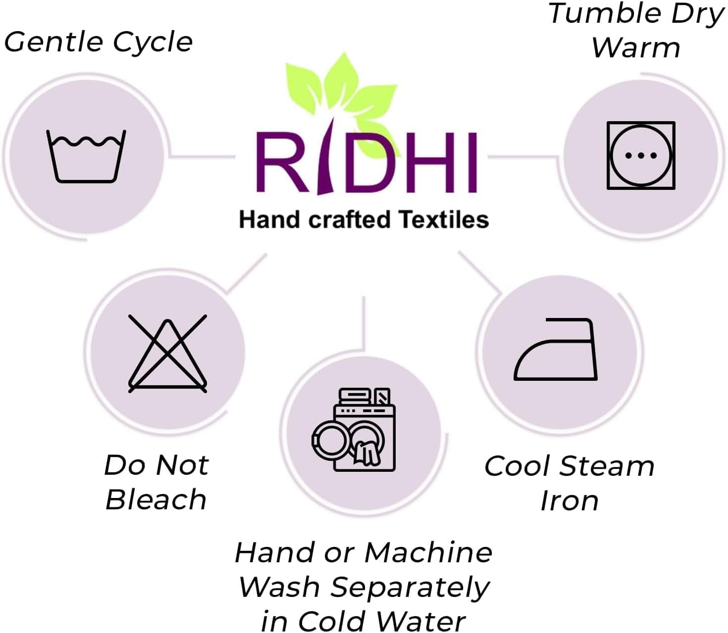 Ridhi Hand Block Print Dolphin Gray Square Cotton Tablecloth 60" x 60" Reusable Table Cover Decorative Everyday Use for Dining, Farmhouse, Home Gift for Spring, Easter, Valentine - Image 7